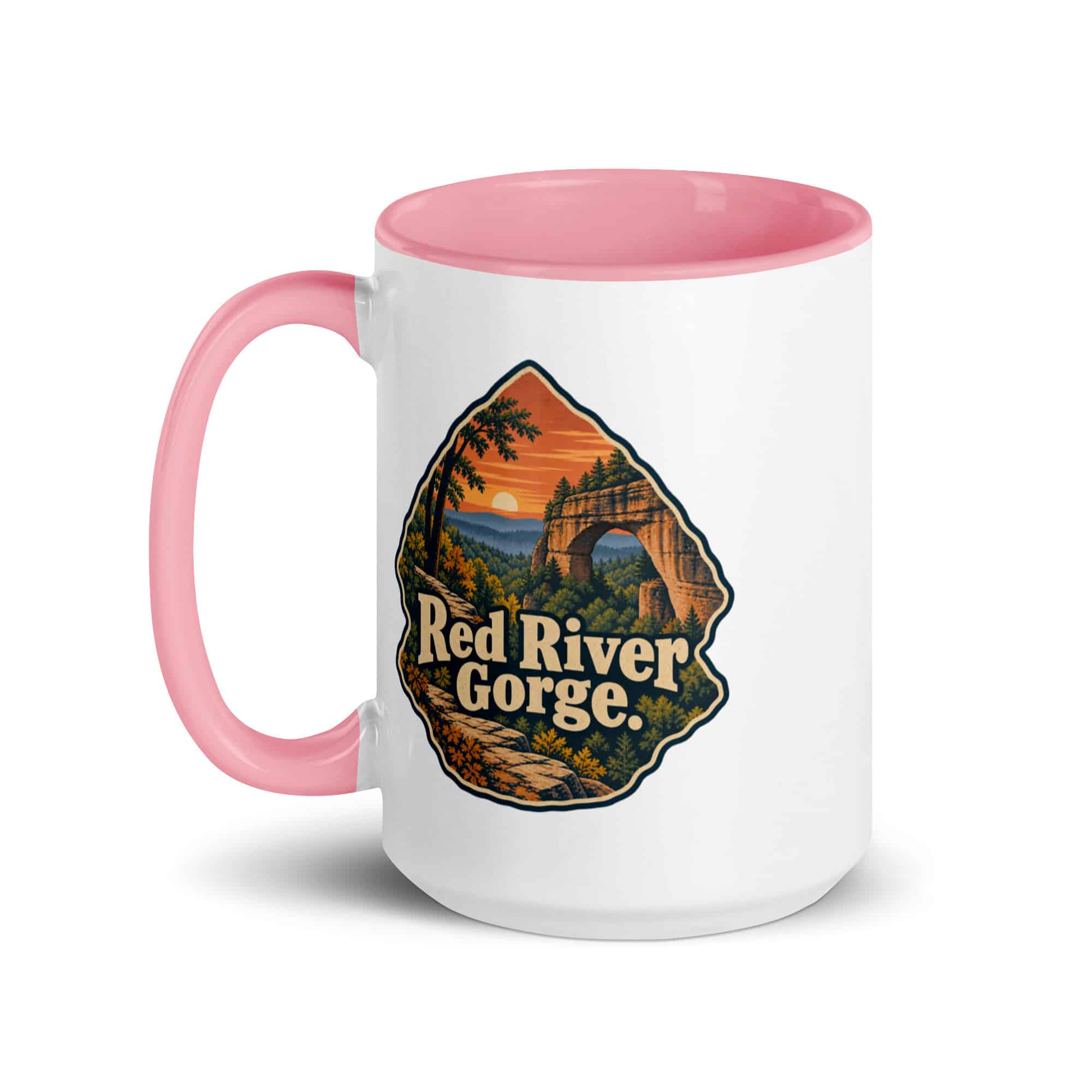 Red River Gorge Color Inside Coffee Mug: Red River Gorge, Scenic Shield Badge