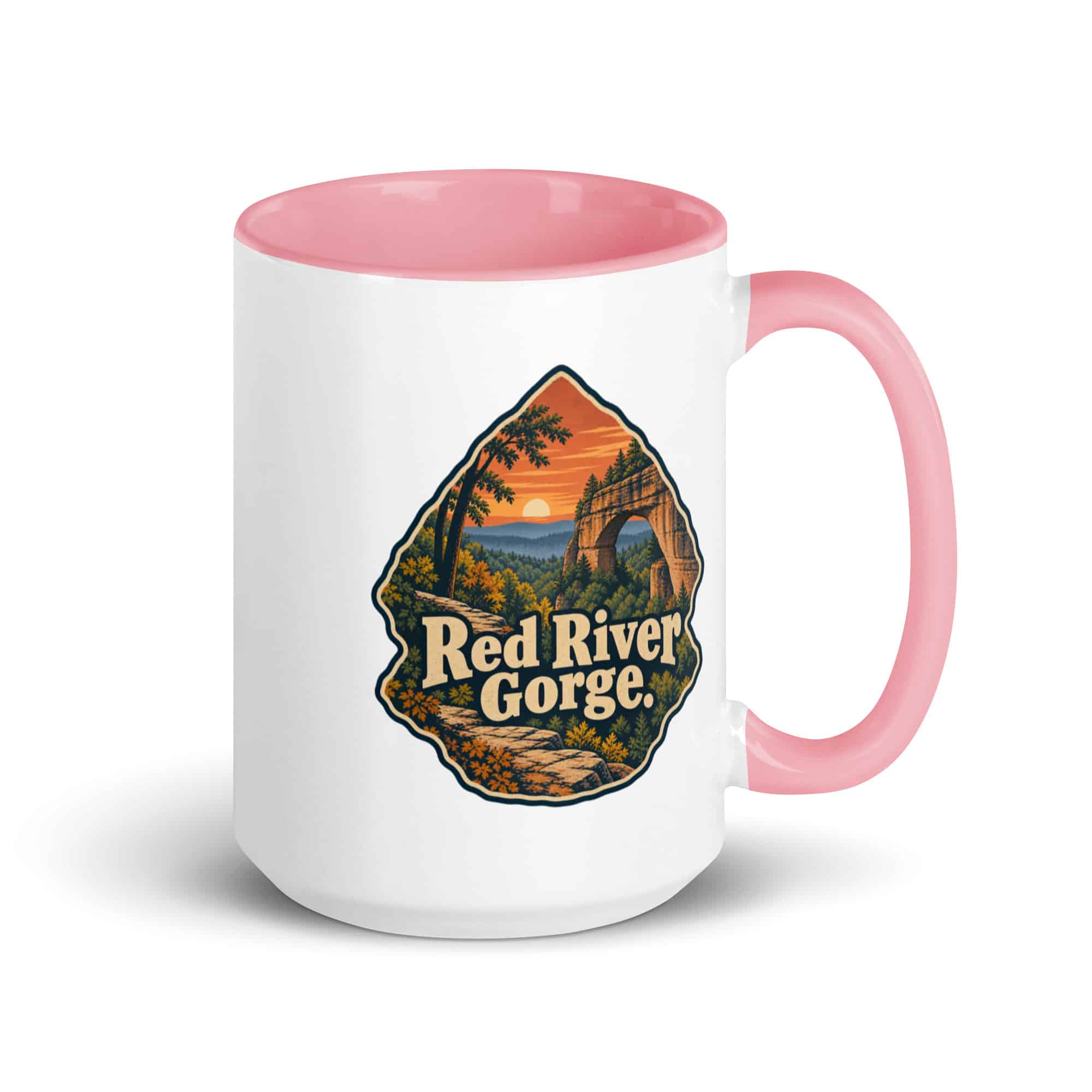 Red River Gorge Color Inside Coffee Mug: Red River Gorge, Scenic Shield Badge