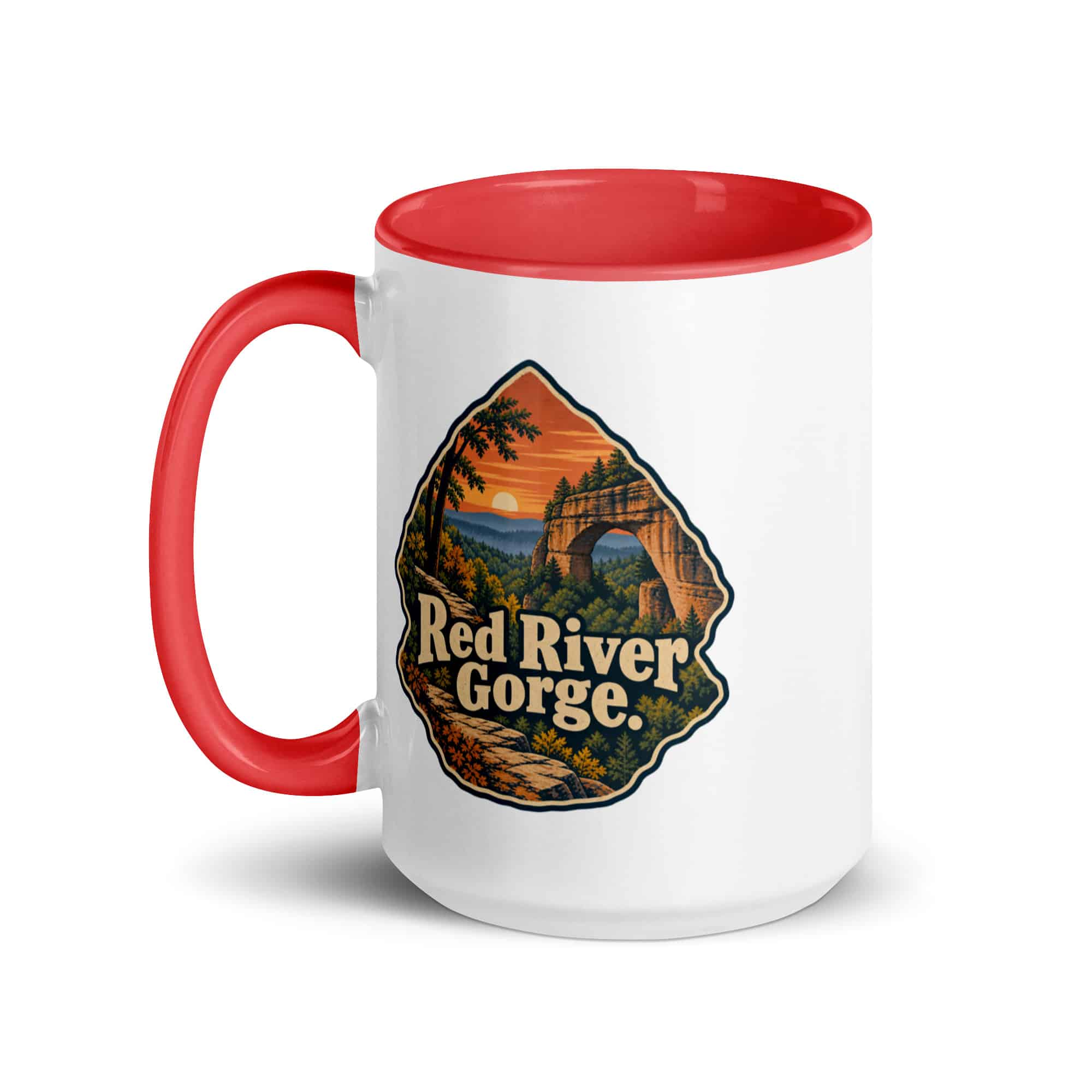 Red River Gorge Color Inside Coffee Mug: Red River Gorge, Scenic Shield Badge
