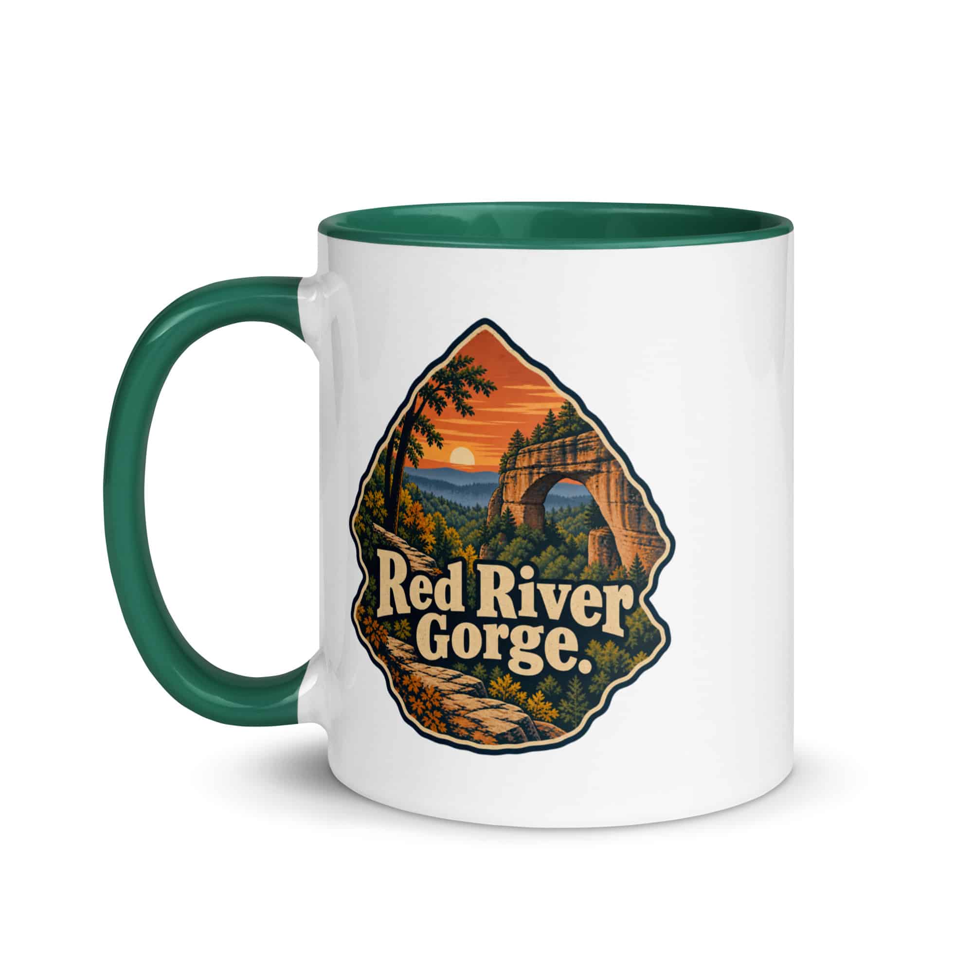 Red River Gorge Color Inside Coffee Mug: Red River Gorge, Scenic Shield Badge