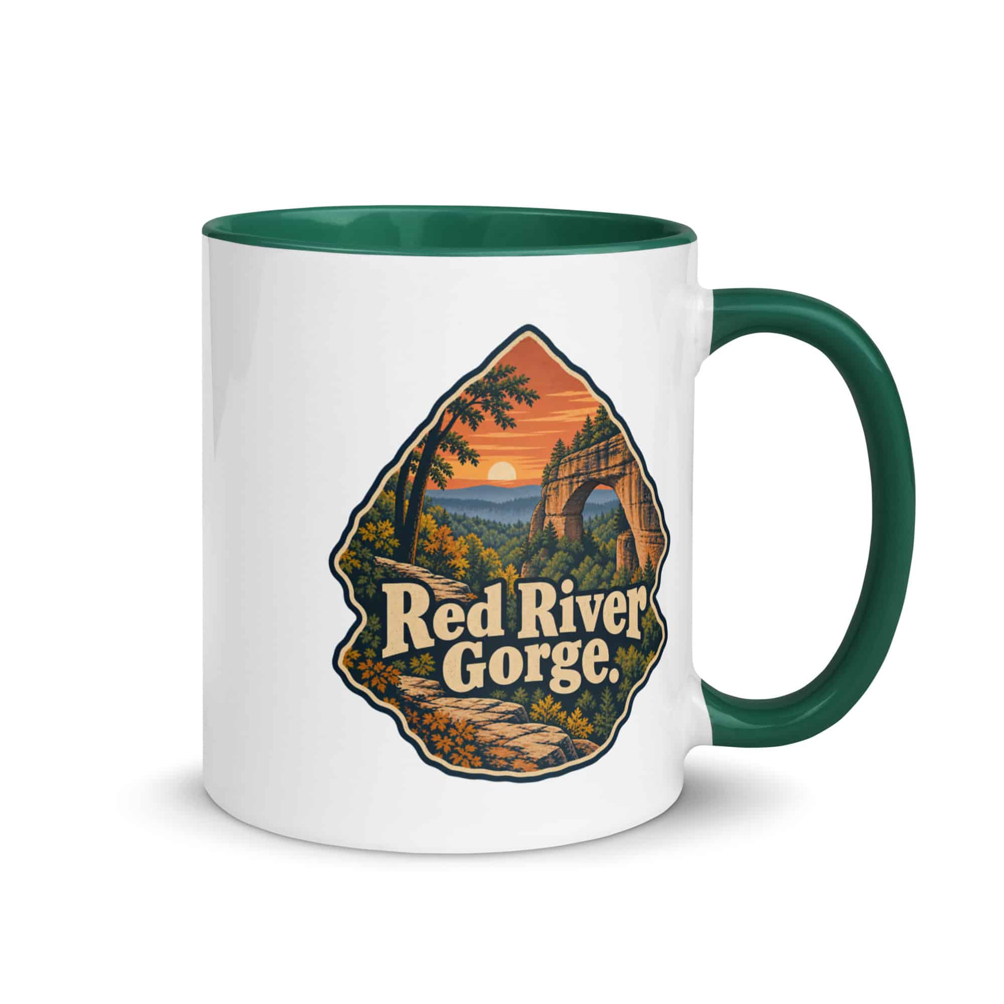 Red River Gorge Color Inside Coffee Mug: Red River Gorge, Scenic Shield Badge