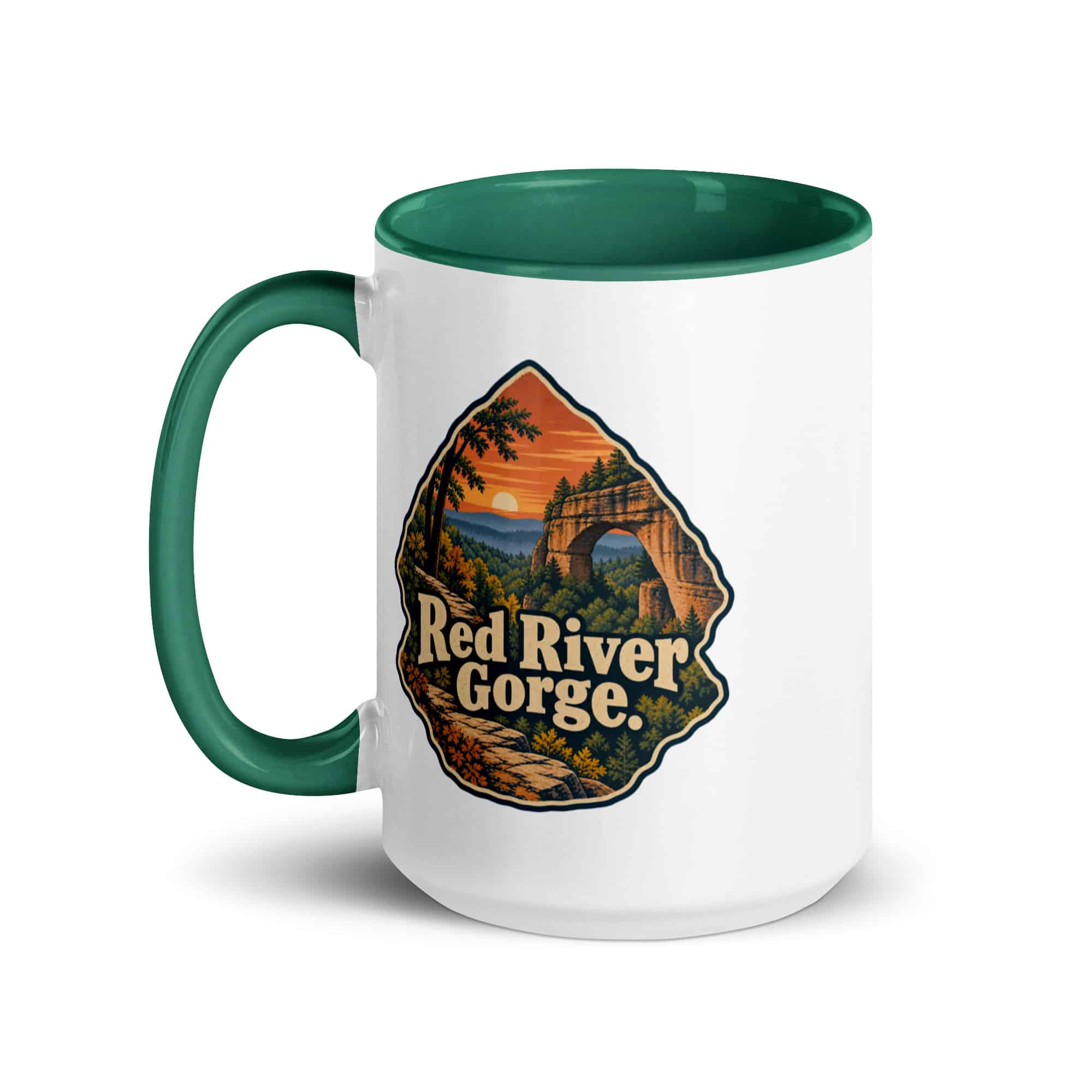 Red River Gorge Color Inside Coffee Mug: Red River Gorge, Scenic Shield Badge