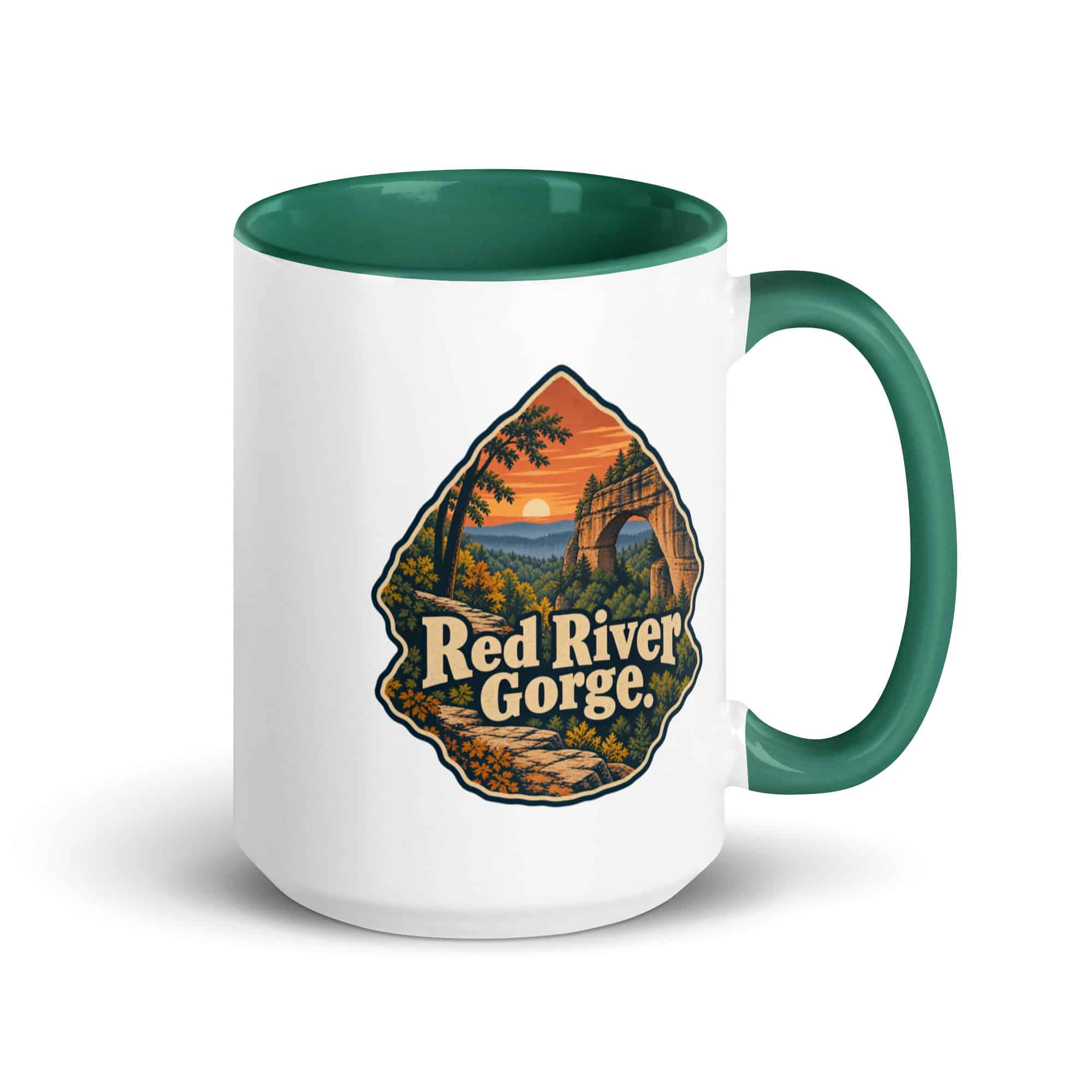 Red River Gorge Color Inside Coffee Mug: Red River Gorge, Scenic Shield Badge