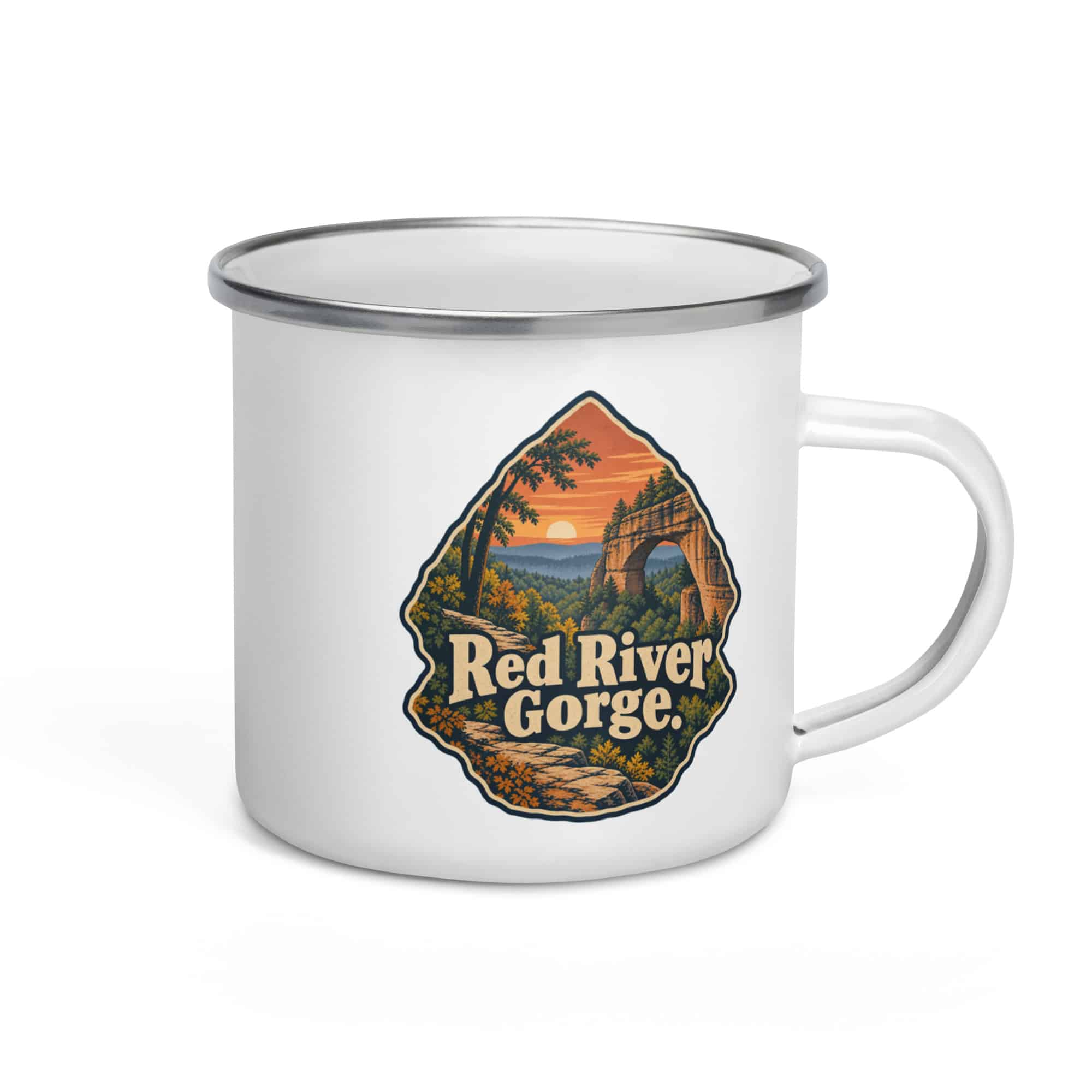 Red River Gorge Enamel Camp Mug: Red River Gorge, Scenic Shield Badge
