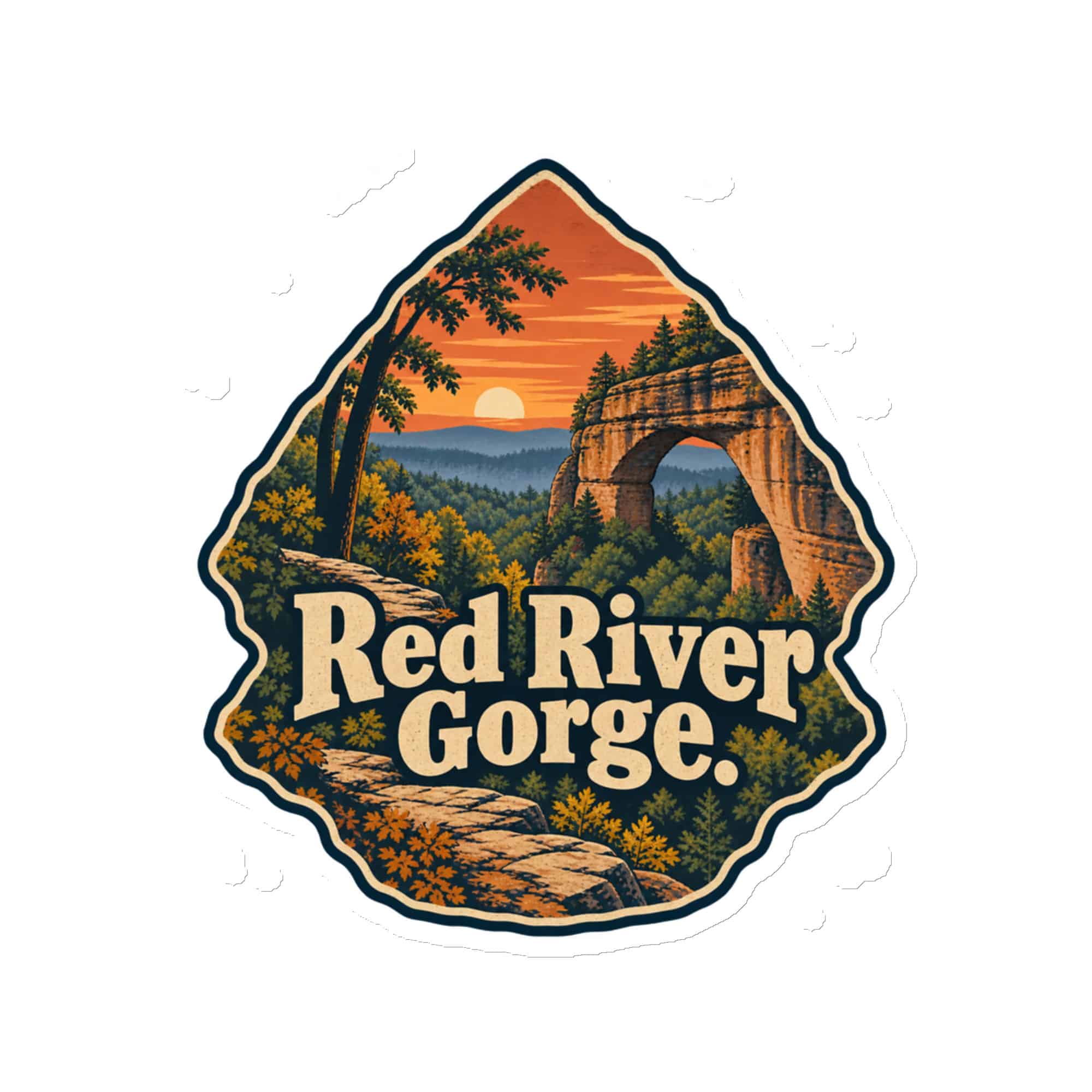 Red River Gorge Die-Cut Magnet: Red River Gorge, Scenic Shield Badge