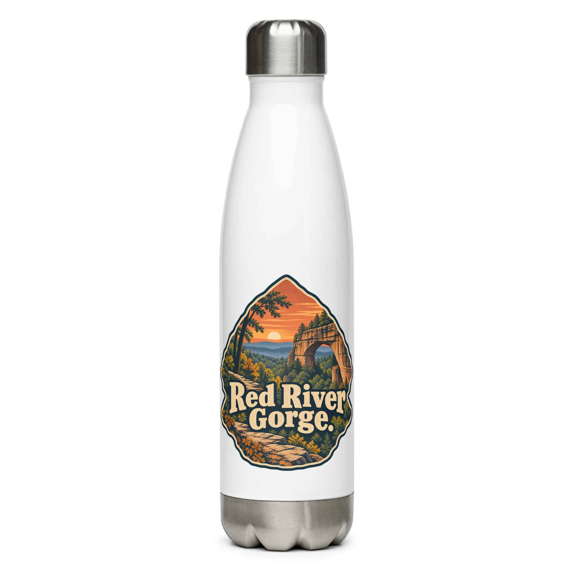 Red River Gorge Stainless Steel Water Bottle: Red River Gorge, Scenic Shield Badge