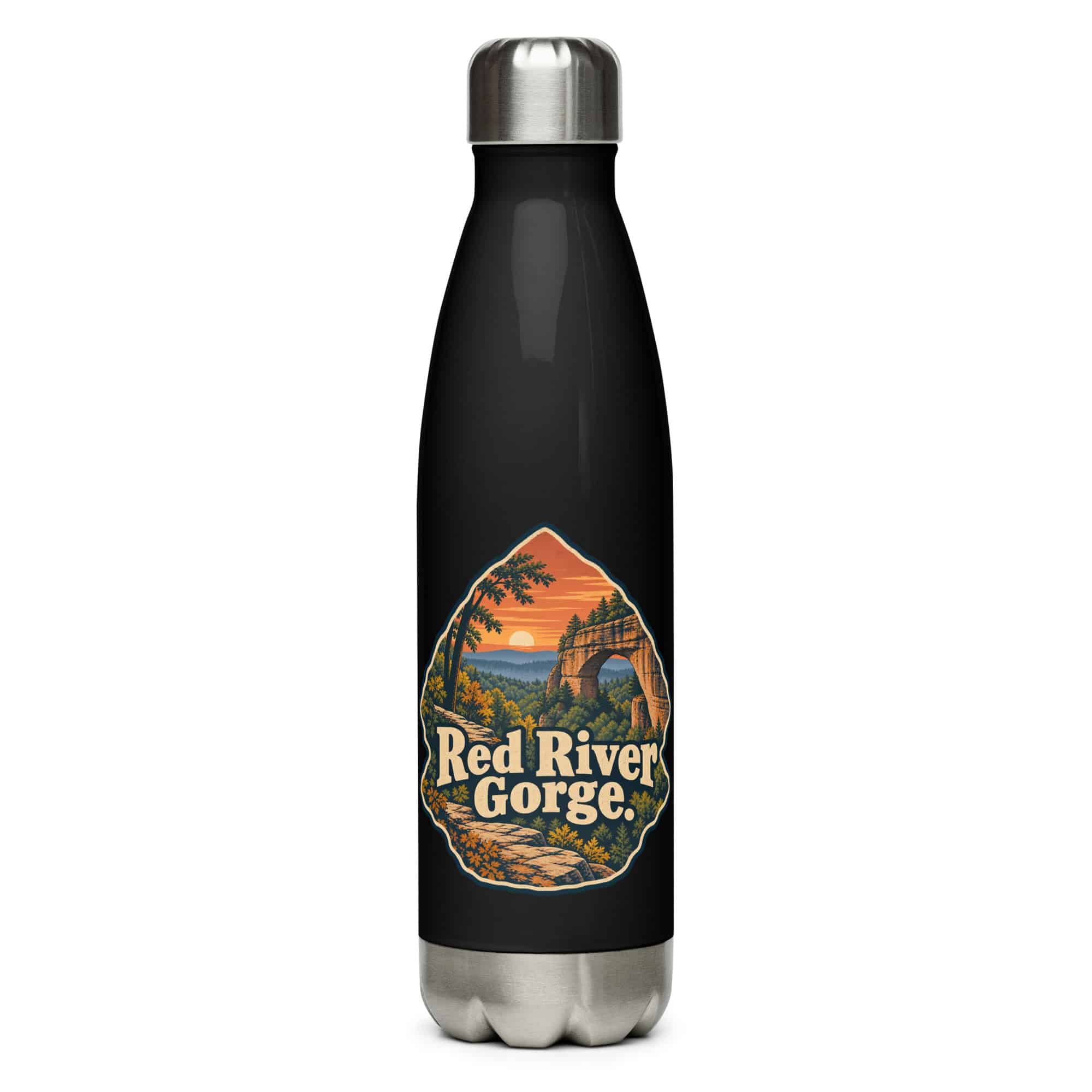 Red River Gorge Stainless Steel Water Bottle: Red River Gorge, Scenic Shield Badge