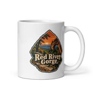 Red River Gorge White Ceramic Coffee Mug: Red River Gorge, Scenic Shield Badge - 11 oz - Main