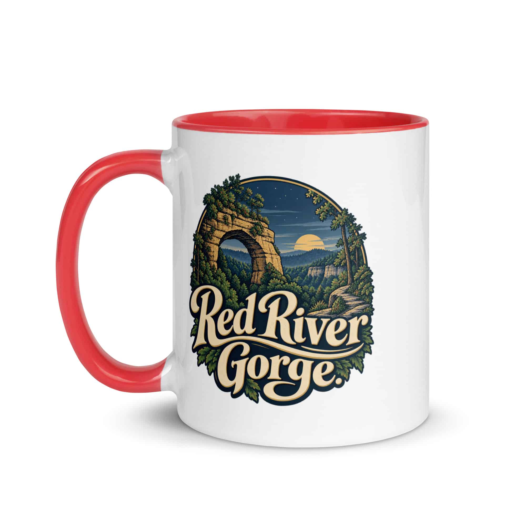 Red River Gorge Color Inside Coffee Mug: Red River Gorge, Woodland Scenic Lettering
