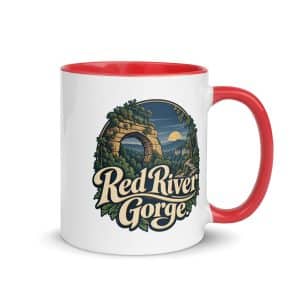 Red River Gorge Color Inside Coffee Mug: Red River Gorge, Woodland Scenic Lettering - 11 oz - Main