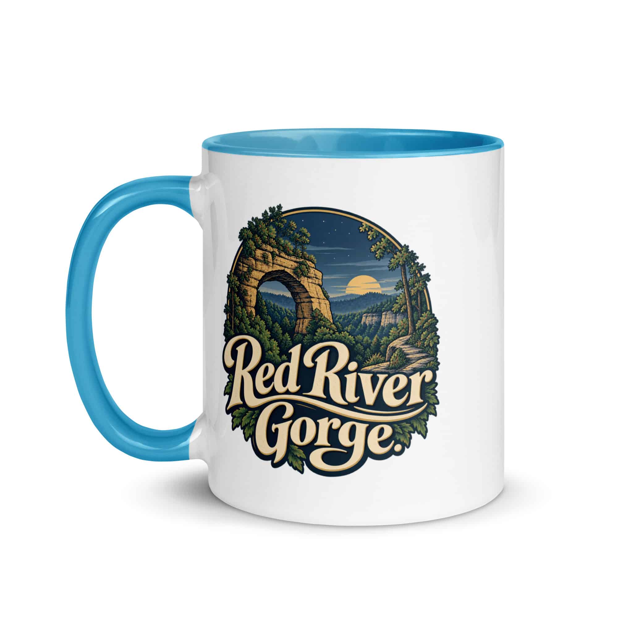Red River Gorge Color Inside Coffee Mug: Red River Gorge, Woodland Scenic Lettering