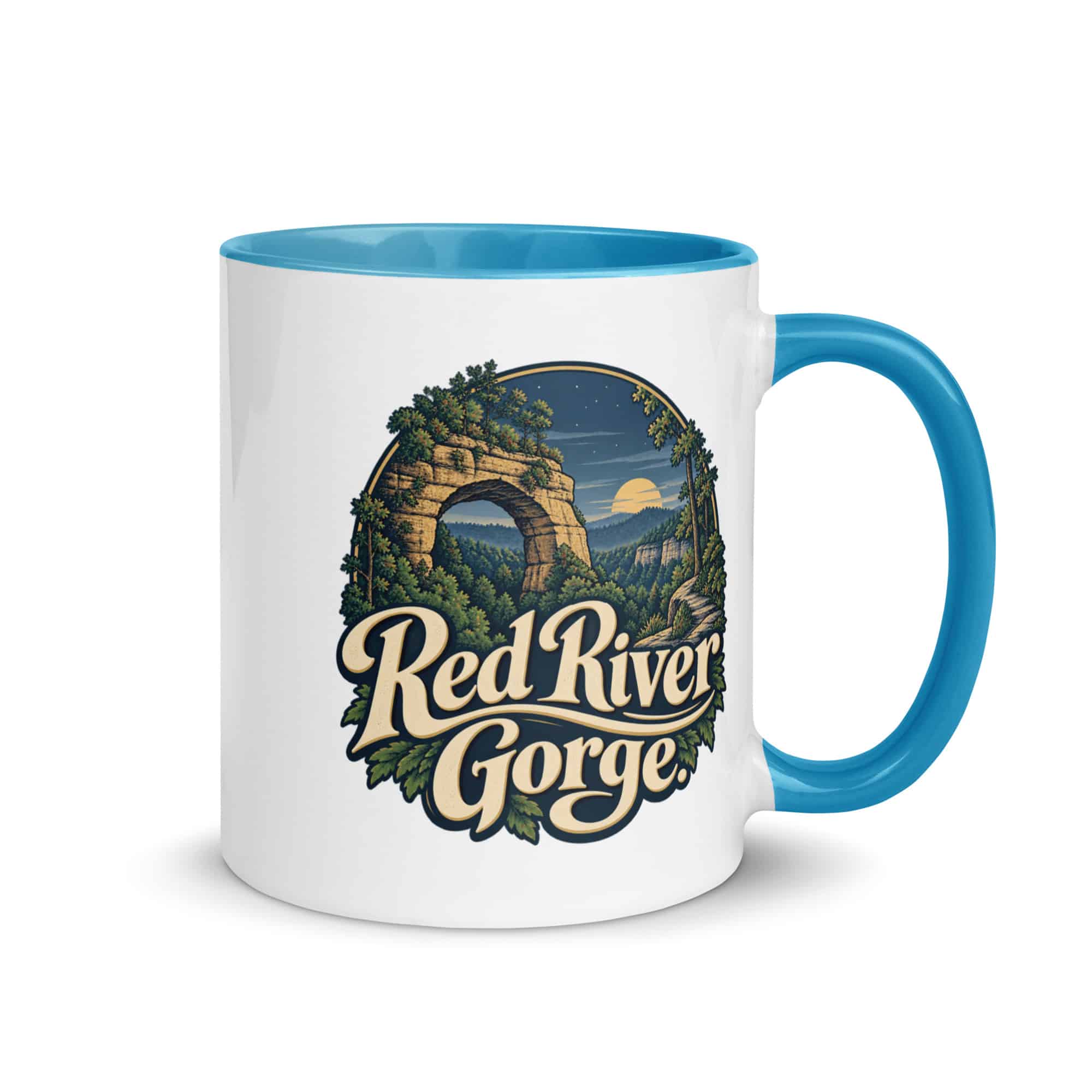 Red River Gorge Color Inside Coffee Mug: Red River Gorge, Woodland Scenic Lettering