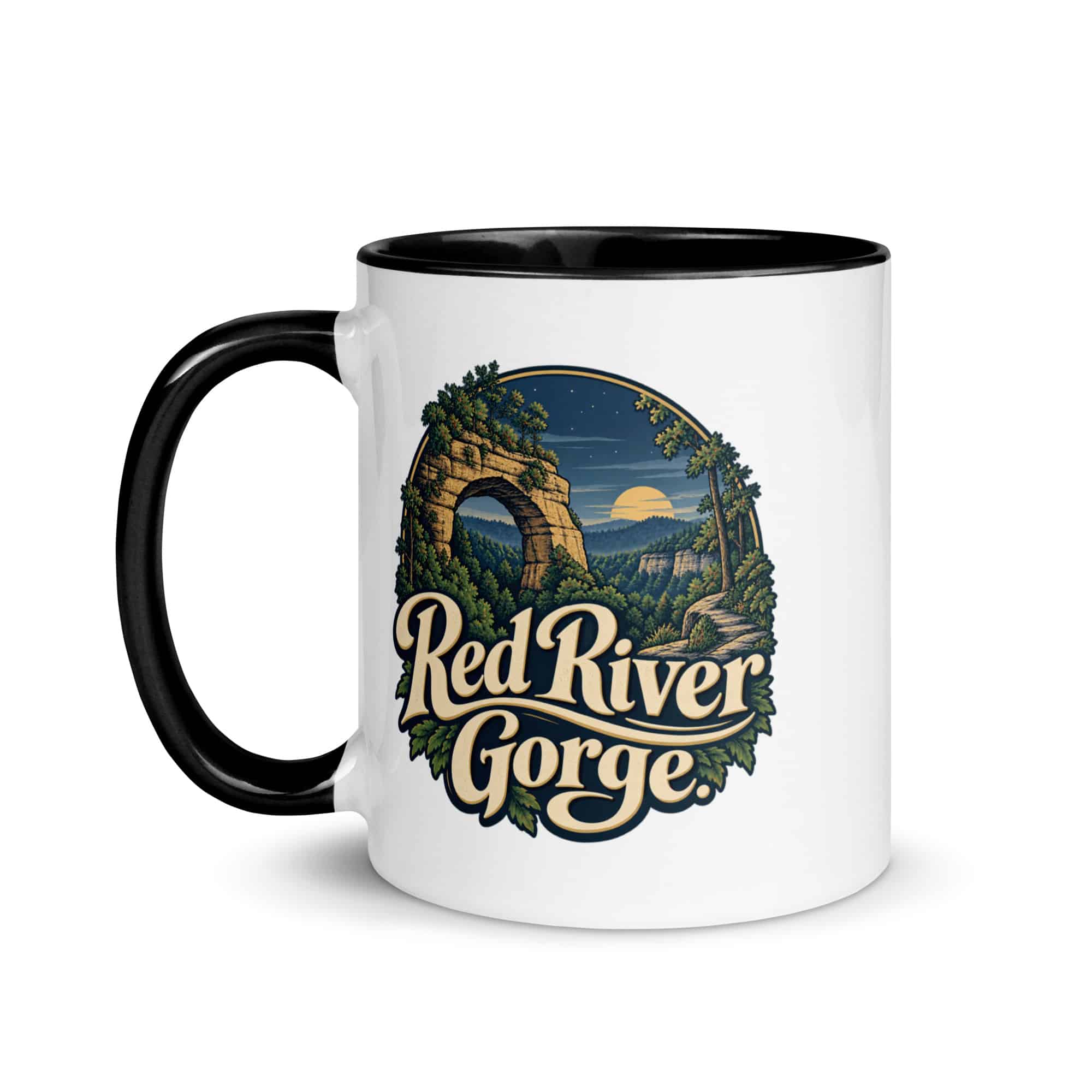 Red River Gorge Color Inside Coffee Mug: Red River Gorge, Woodland Scenic Lettering