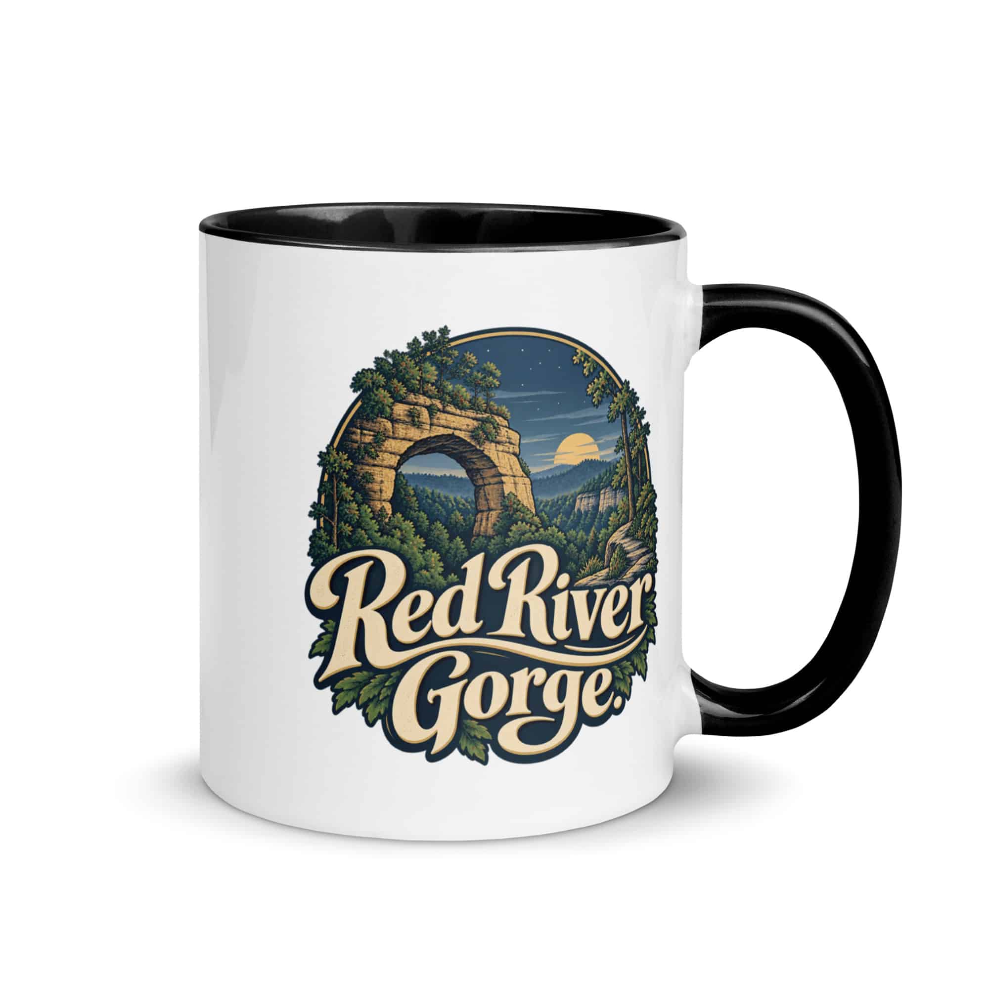 Red River Gorge Color Inside Coffee Mug: Red River Gorge, Woodland Scenic Lettering