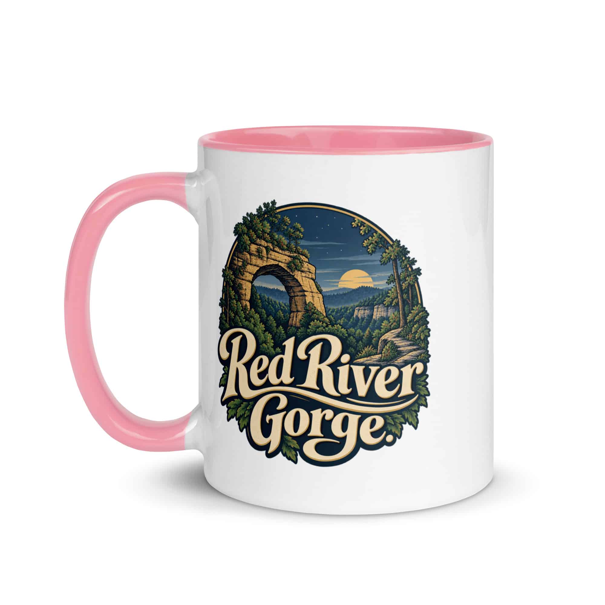 Red River Gorge Color Inside Coffee Mug: Red River Gorge, Woodland Scenic Lettering