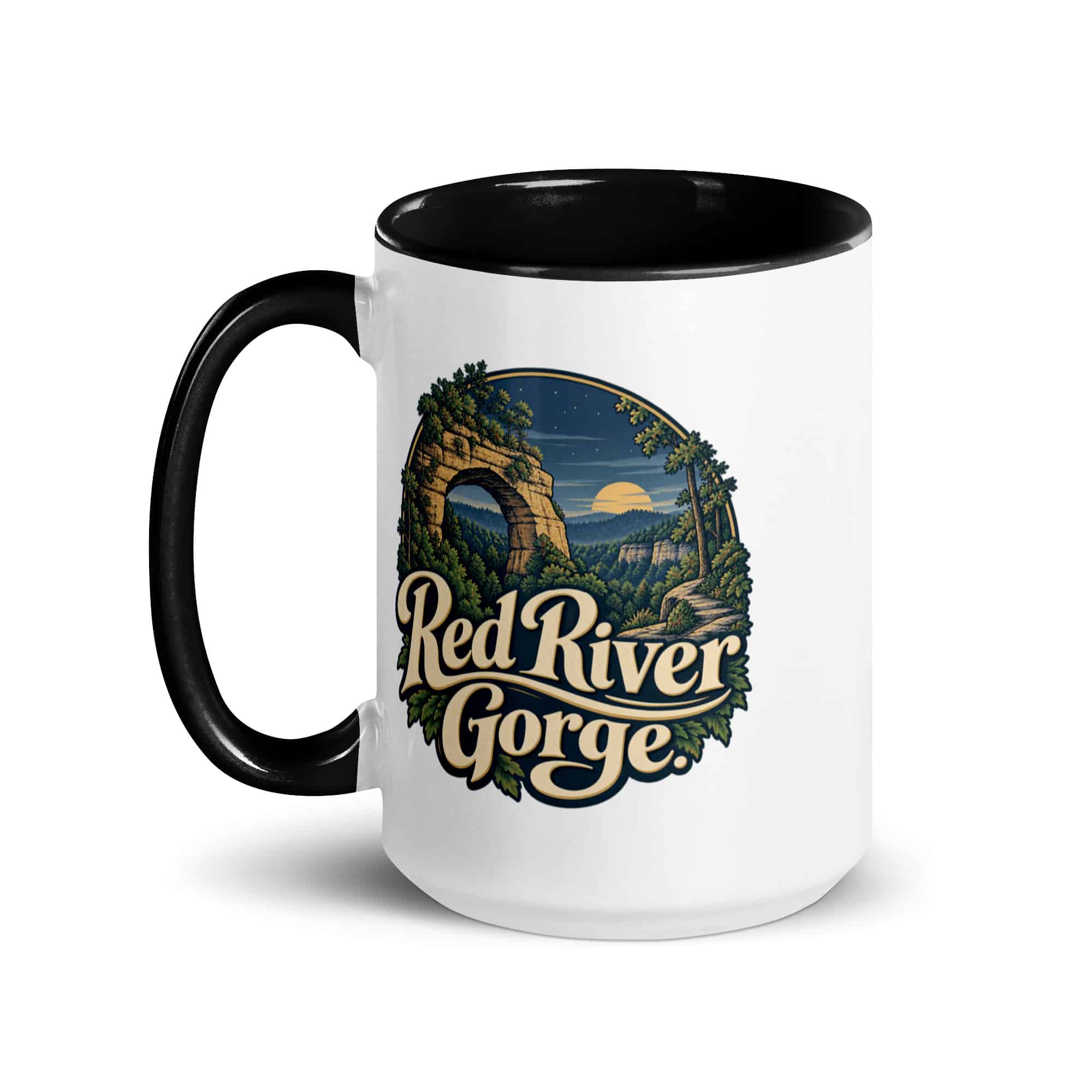 Red River Gorge Color Inside Coffee Mug: Red River Gorge, Woodland Scenic Lettering