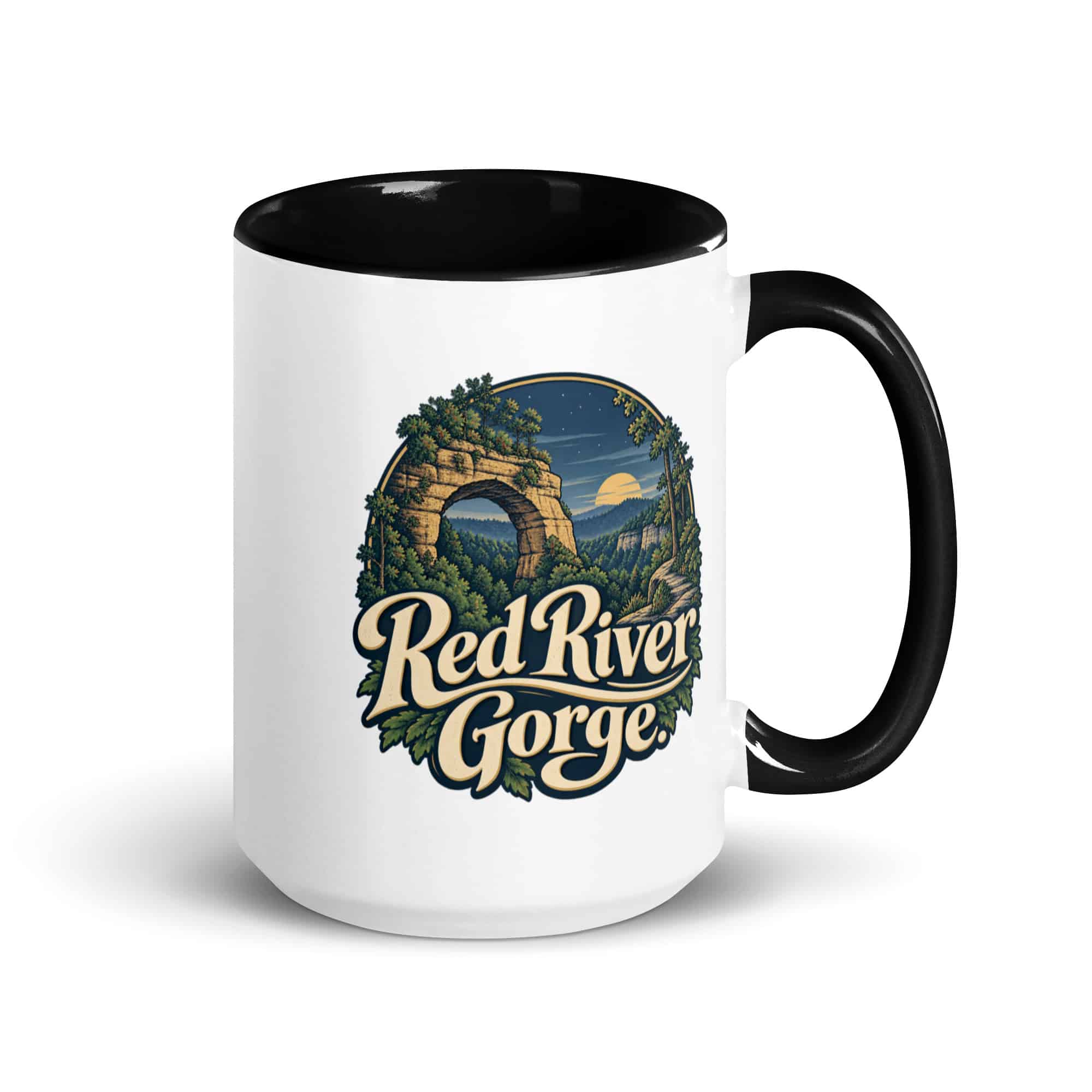 Red River Gorge Color Inside Coffee Mug: Red River Gorge, Woodland Scenic Lettering