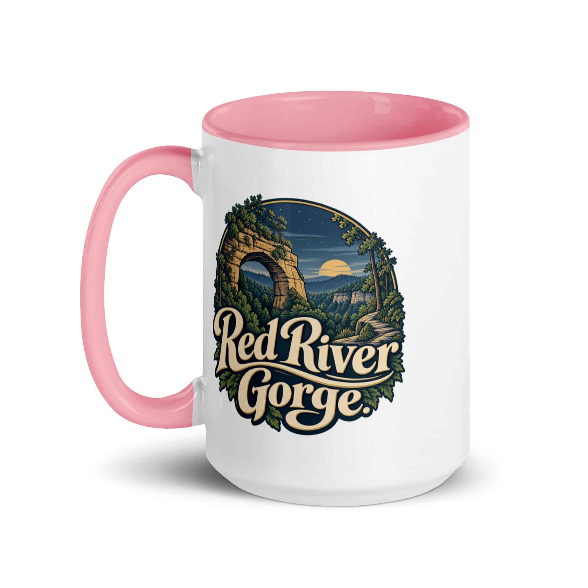 Red River Gorge Color Inside Coffee Mug: Red River Gorge, Woodland Scenic Lettering