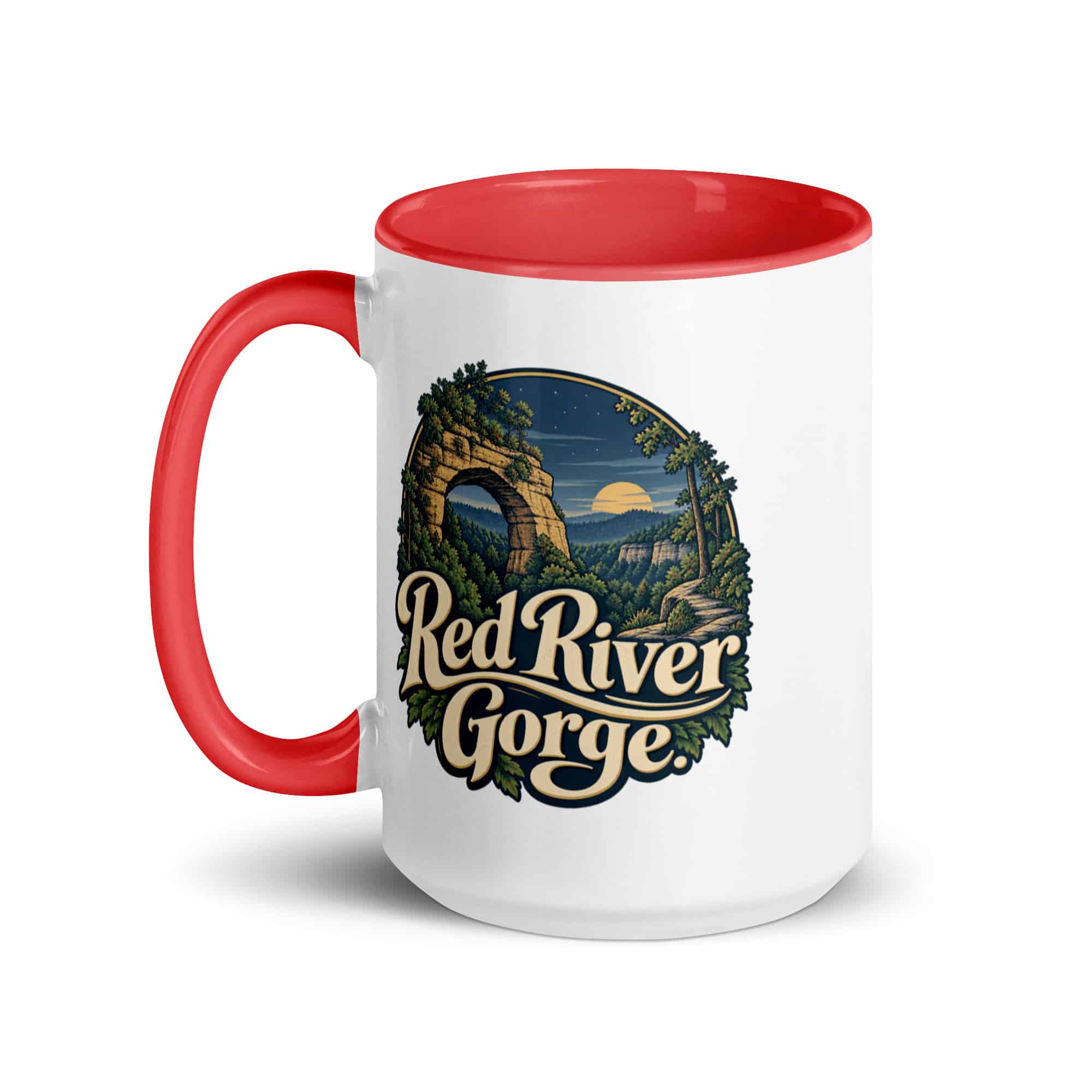 Red River Gorge Color Inside Coffee Mug: Red River Gorge, Woodland Scenic Lettering