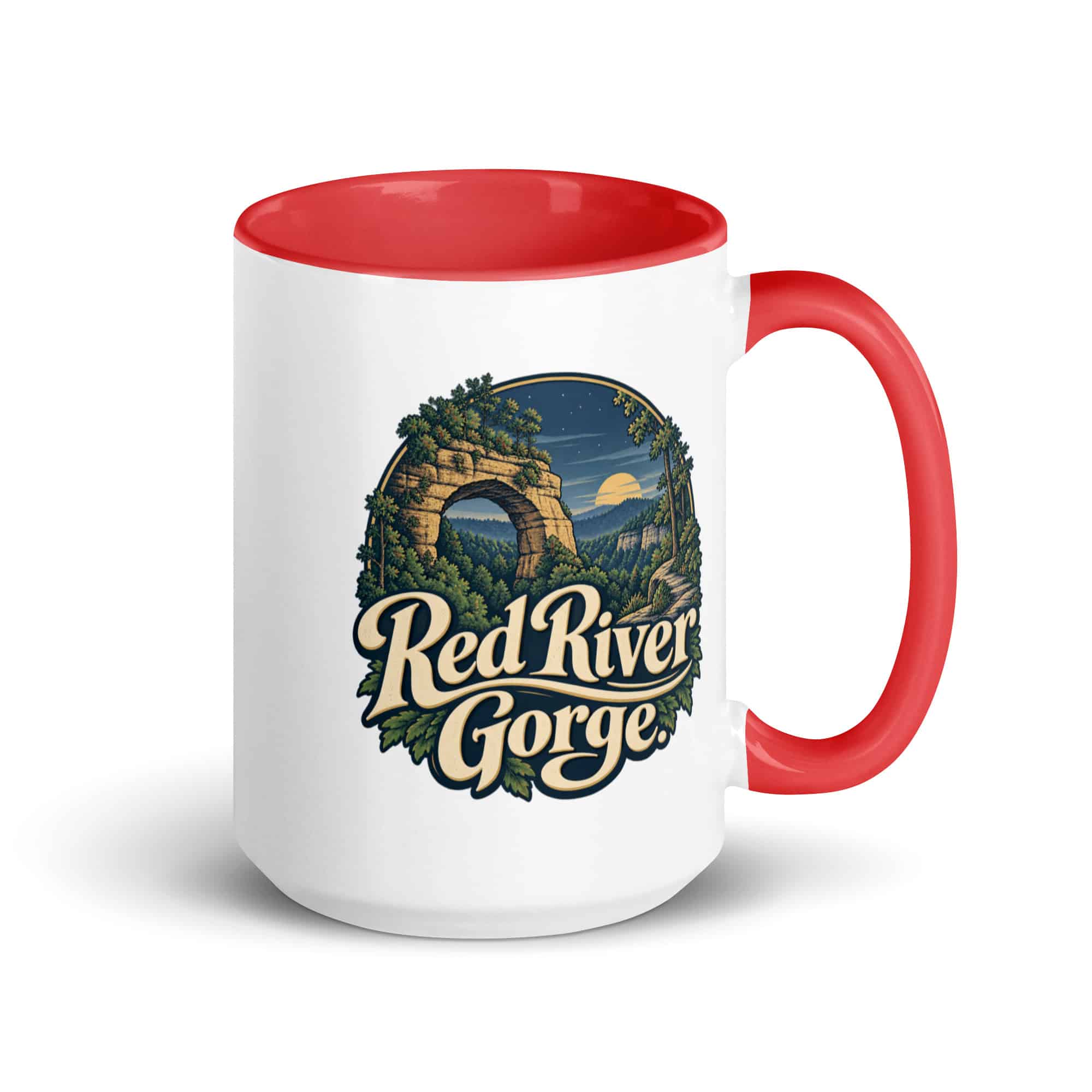 Red River Gorge Color Inside Coffee Mug: Red River Gorge, Woodland Scenic Lettering