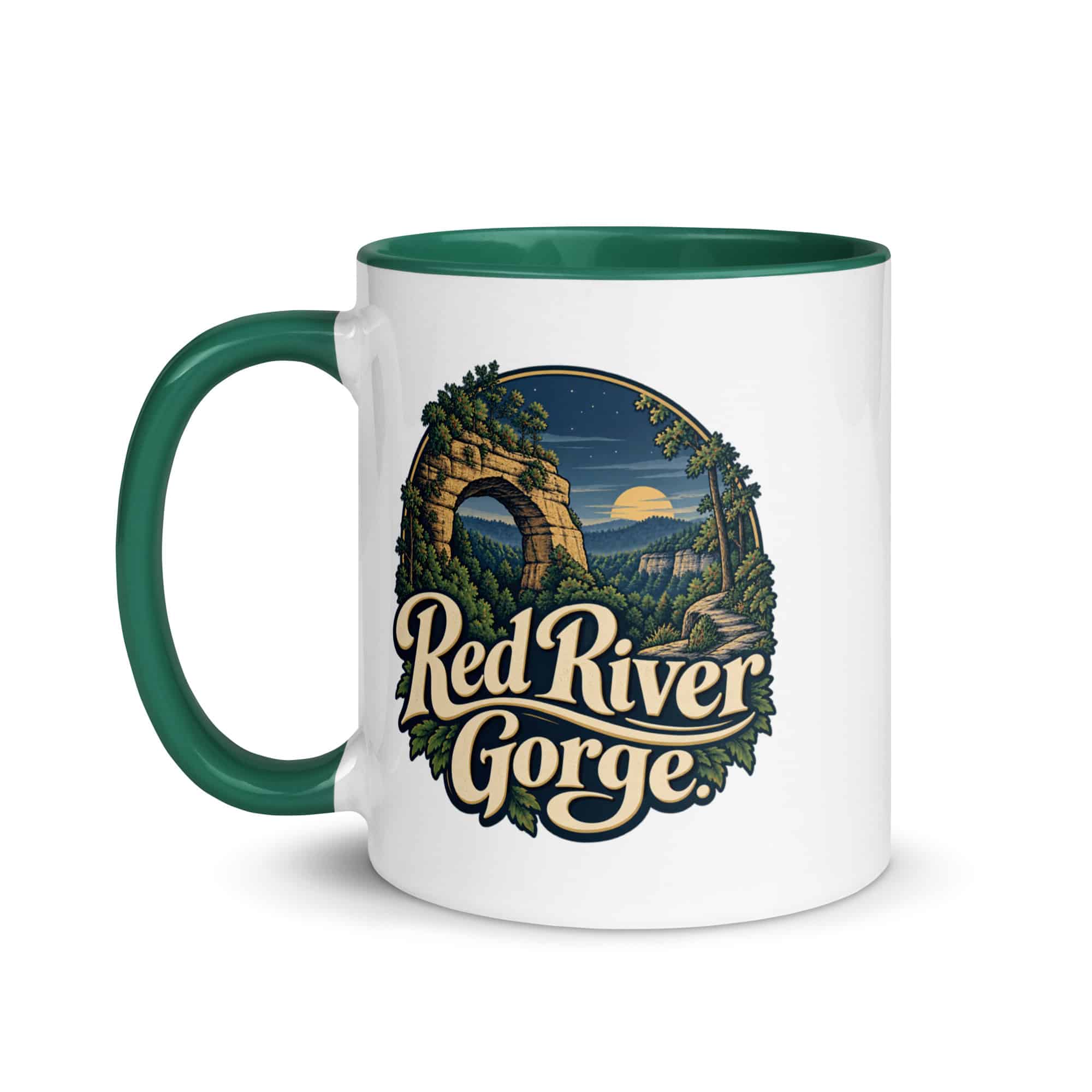 Red River Gorge Color Inside Coffee Mug: Red River Gorge, Woodland Scenic Lettering