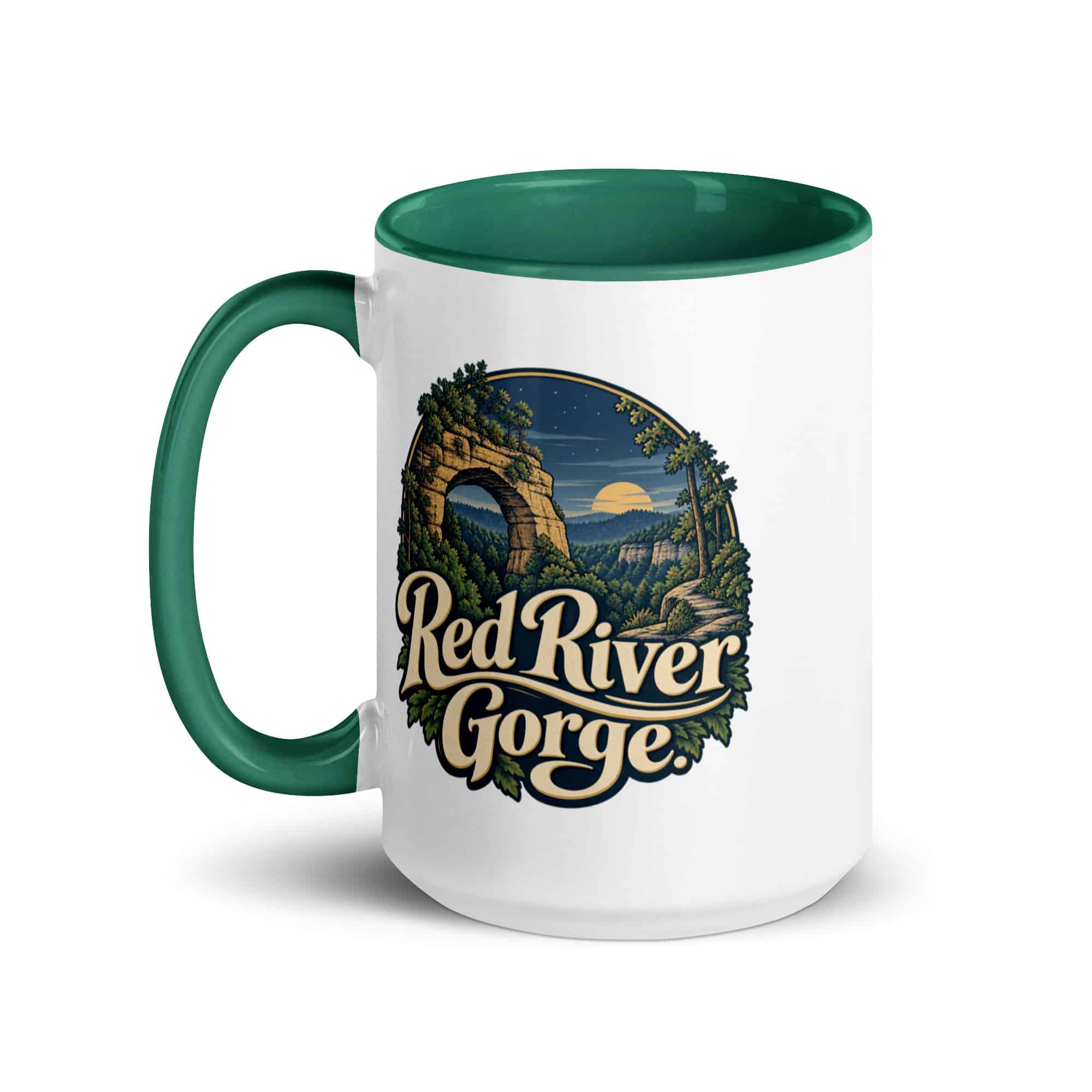 Red River Gorge Color Inside Coffee Mug: Red River Gorge, Woodland Scenic Lettering
