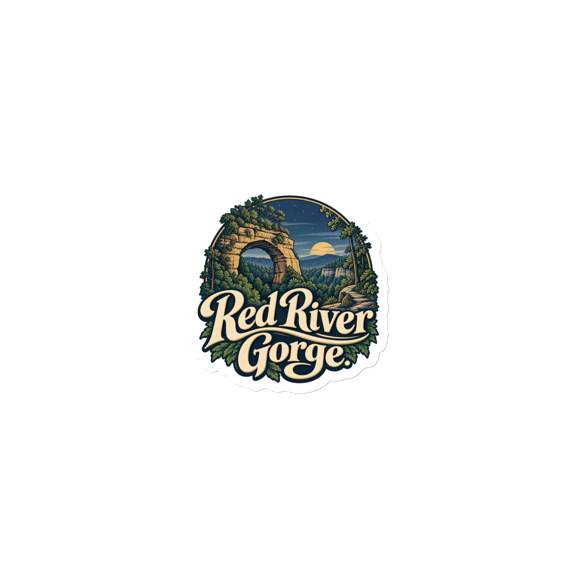 Red River Gorge Die-Cut Magnet: Red River Gorge, Woodland Scenic Lettering