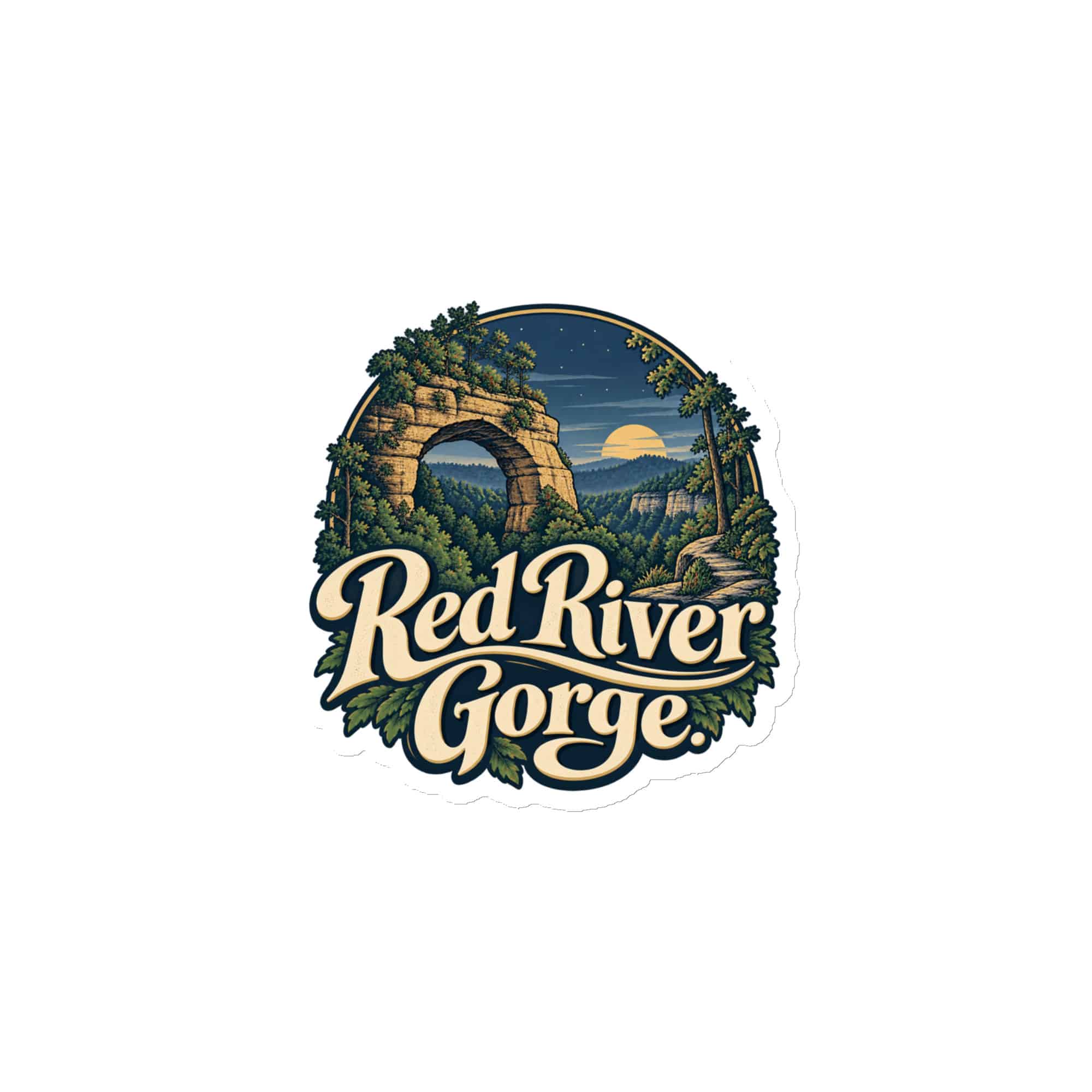 Red River Gorge Die-Cut Magnet: Red River Gorge, Woodland Scenic Lettering