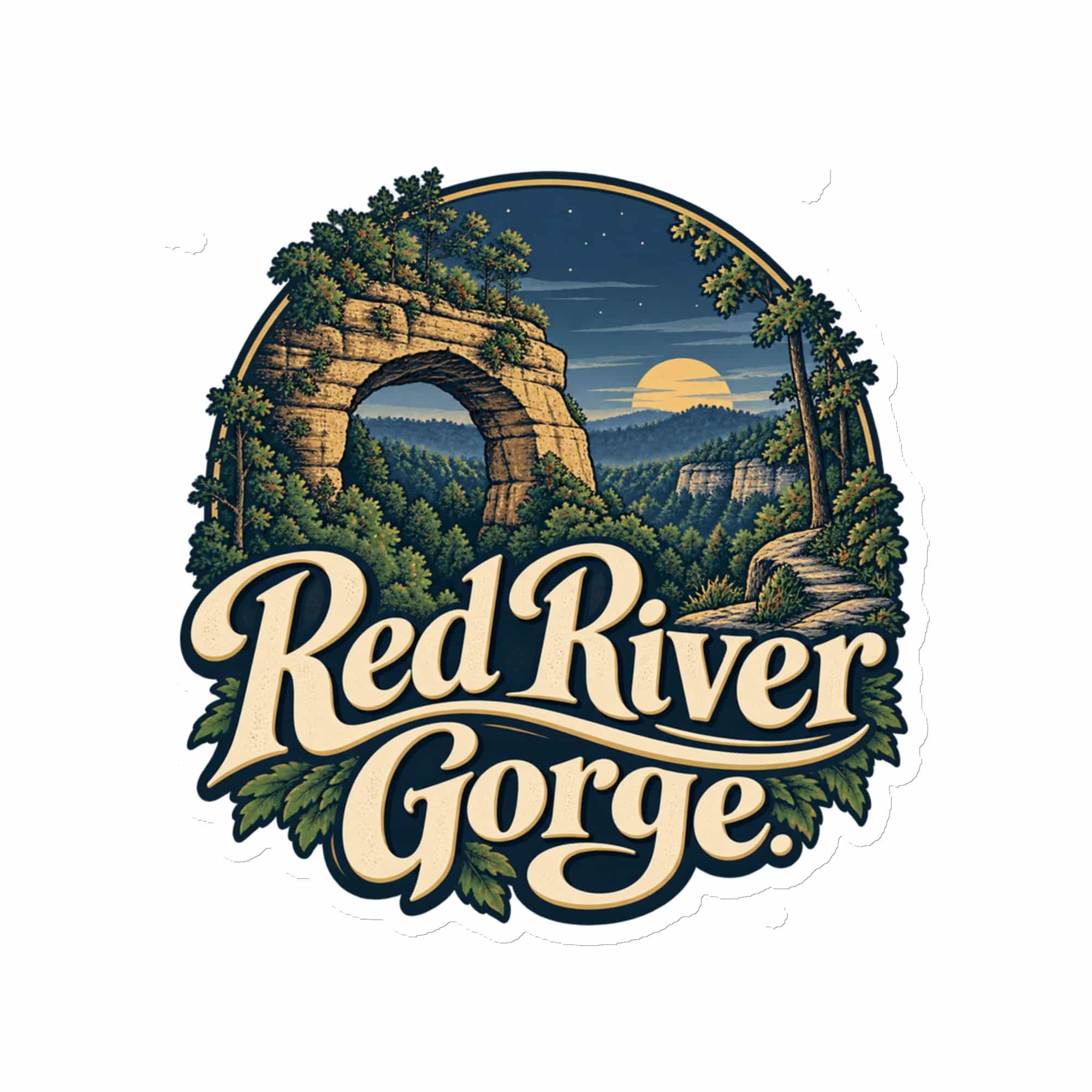 Red River Gorge Die-Cut Magnet: Red River Gorge, Woodland Scenic Lettering