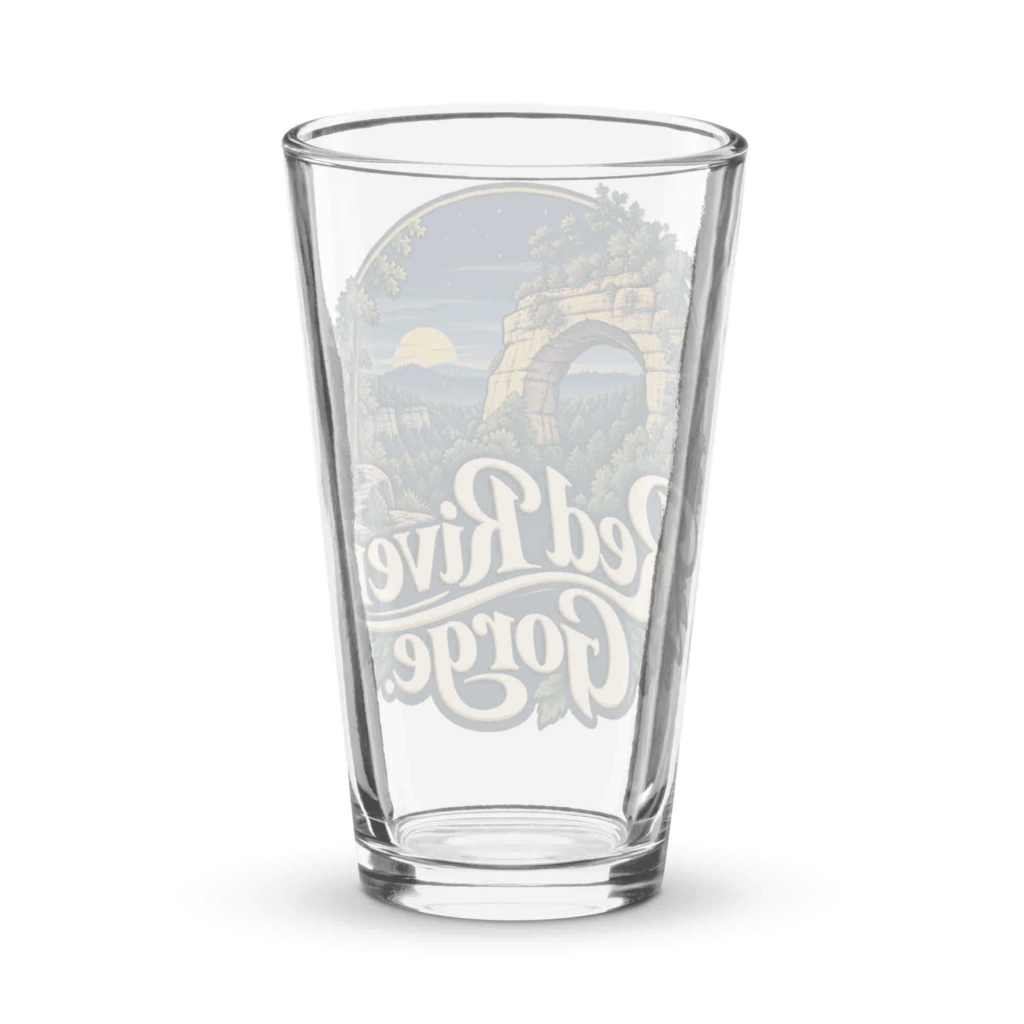 Red River Gorge Pint Glass: Red River Gorge, Woodland Scenic Lettering