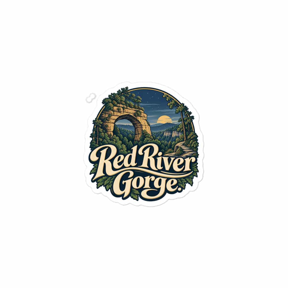 Red River Gorge Vinyl Sticker: Red River Gorge, Woodland Scenic Lettering