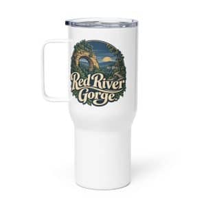 Red River Gorge Travel Mug: Red River Gorge, Woodland Scenic Lettering - 25 oz - Main