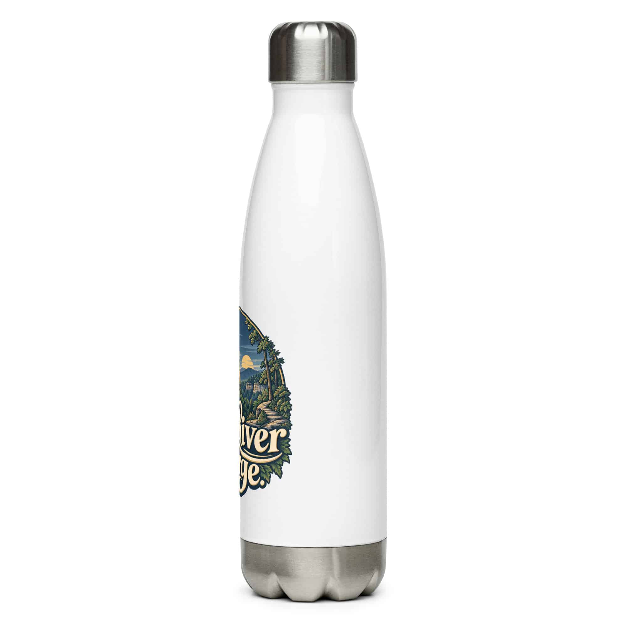 Red River Gorge Stainless Steel Water Bottle: Red River Gorge, Woodland Scenic Lettering