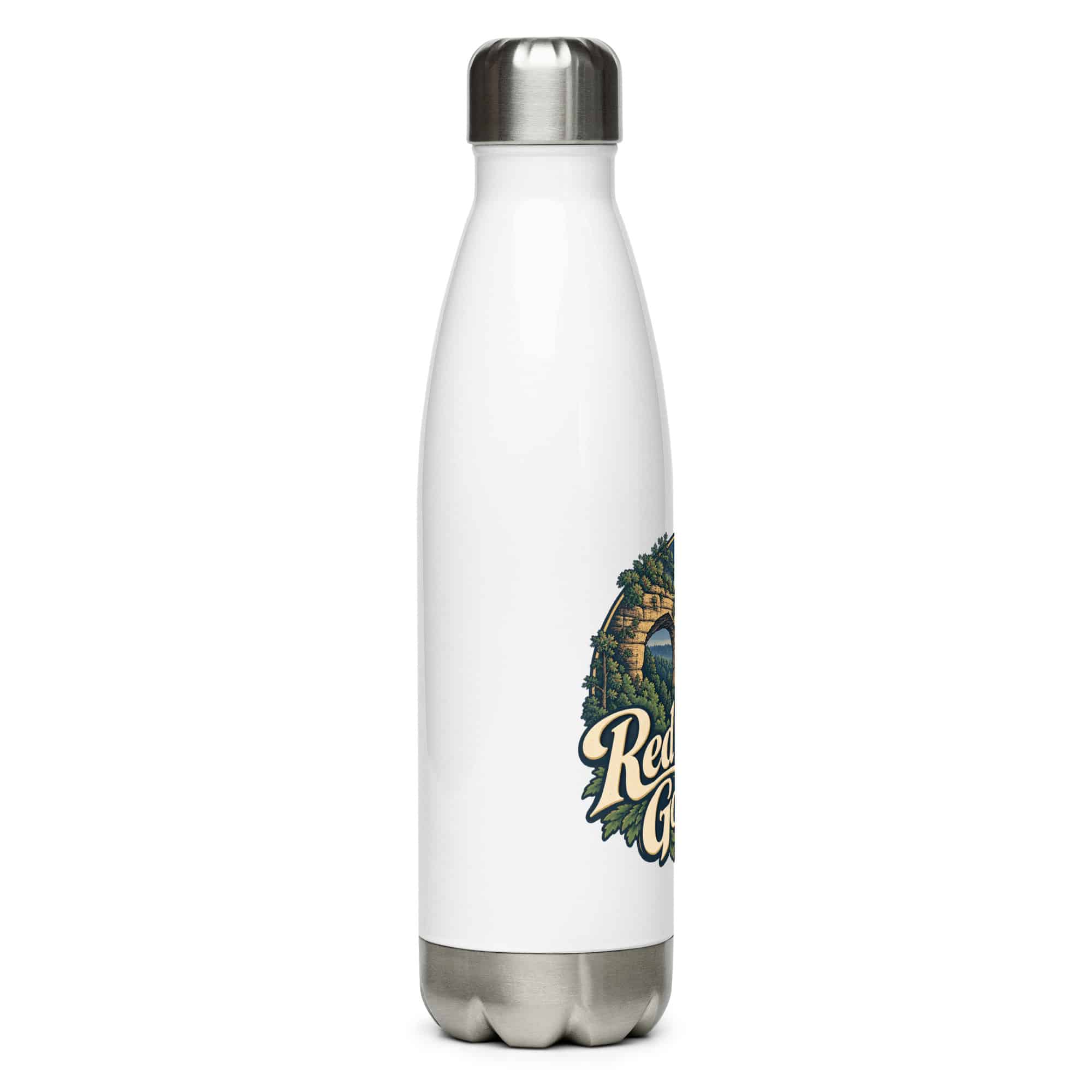 Red River Gorge Stainless Steel Water Bottle: Red River Gorge, Woodland Scenic Lettering