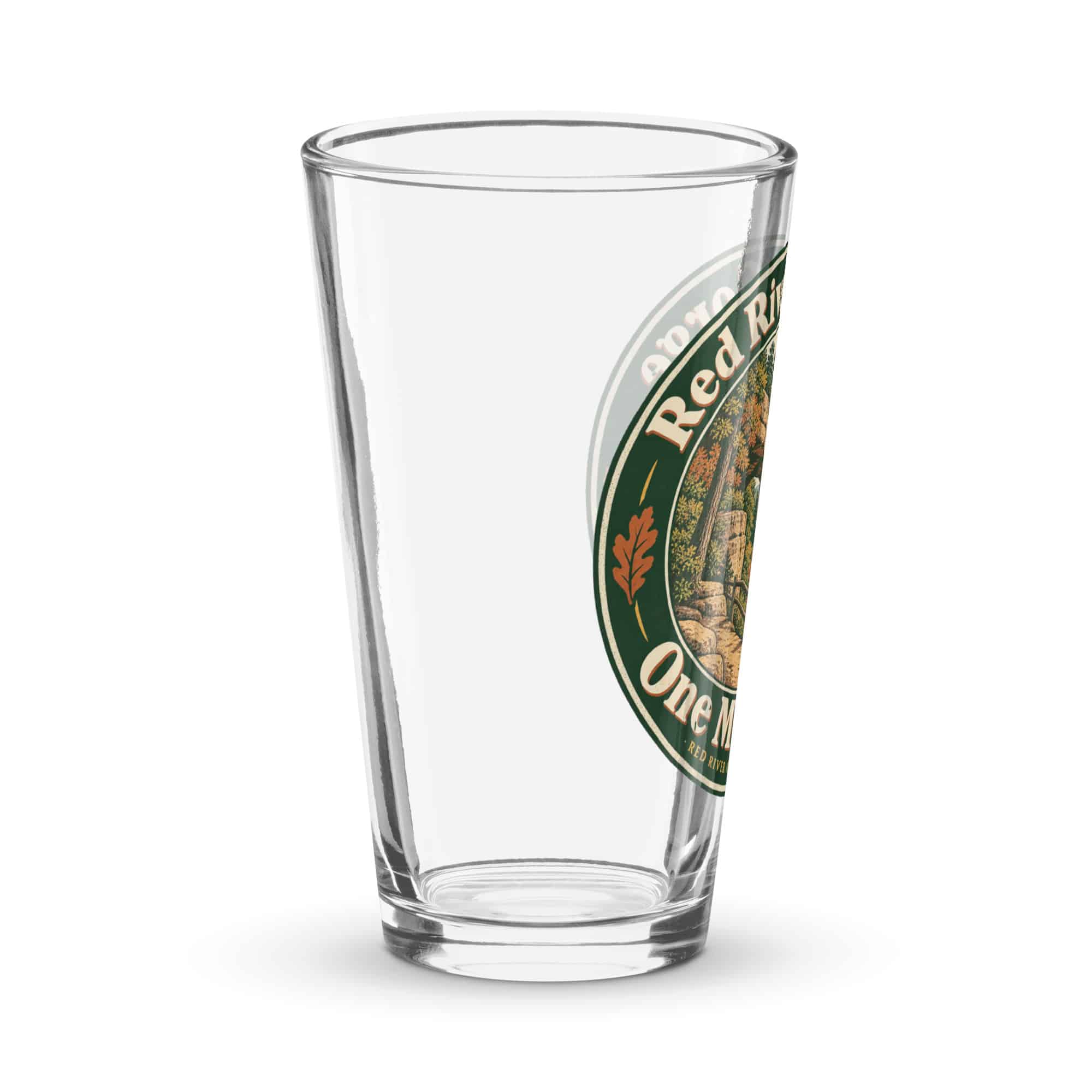 Red River Gorge Pint Glass: Red River Gorge. One More Trail, Vintage Round Badge