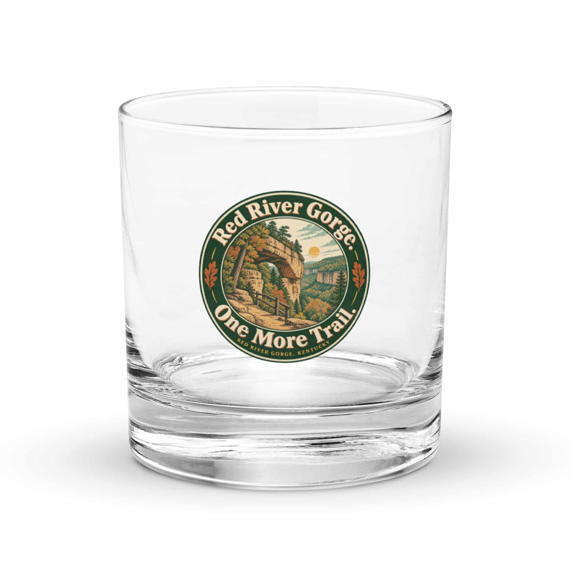 Red River Gorge Rocks Glass: Red River Gorge. One More Trail, Vintage Round Badge