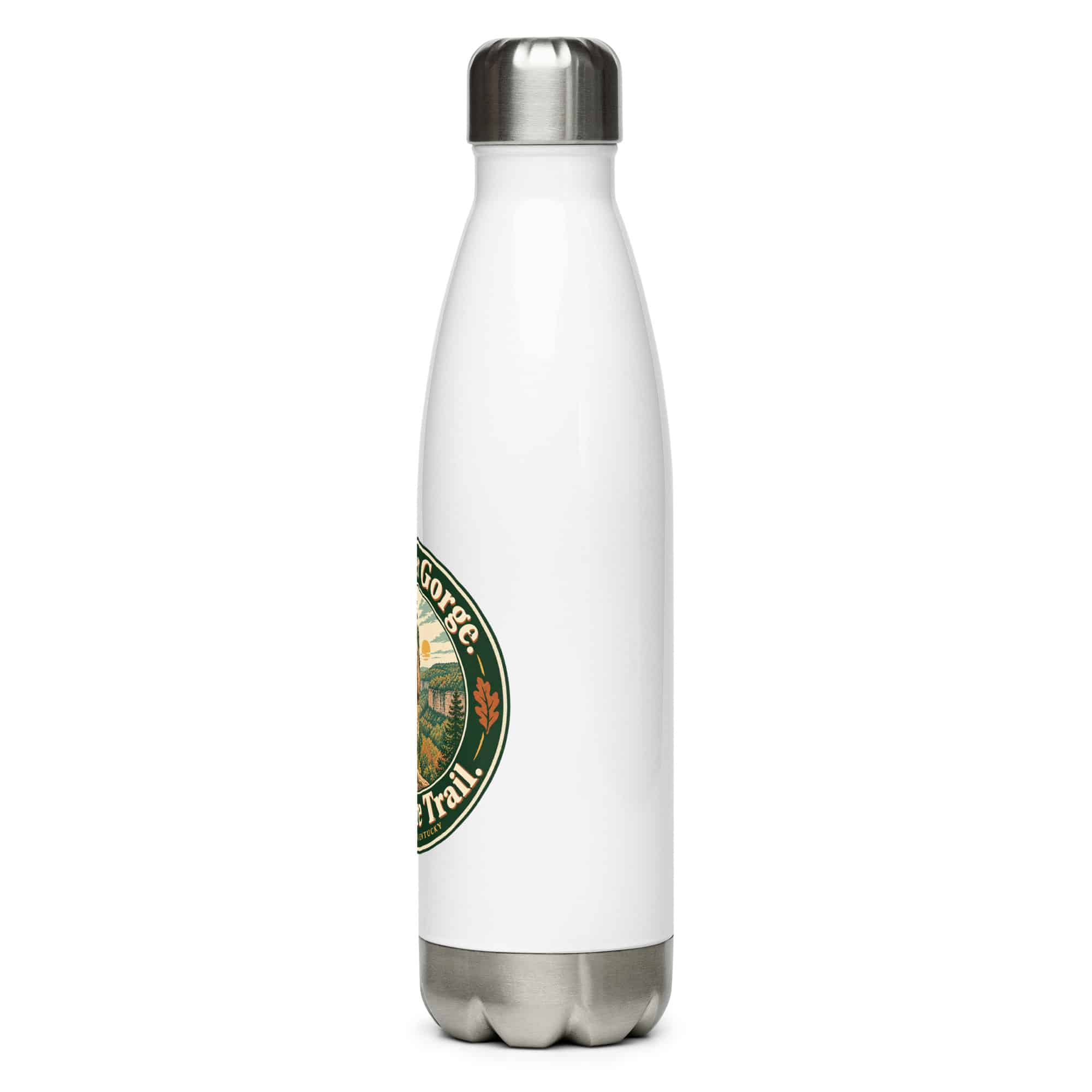 Red River Gorge Stainless Steel Water Bottle: Red River Gorge. One More Trail, Vintage Round Badge