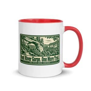 Red River Gorge Color Inside Coffee Mug: Red River Gorge. One More Trail, Forest Ink Stamp - 11 oz - Main