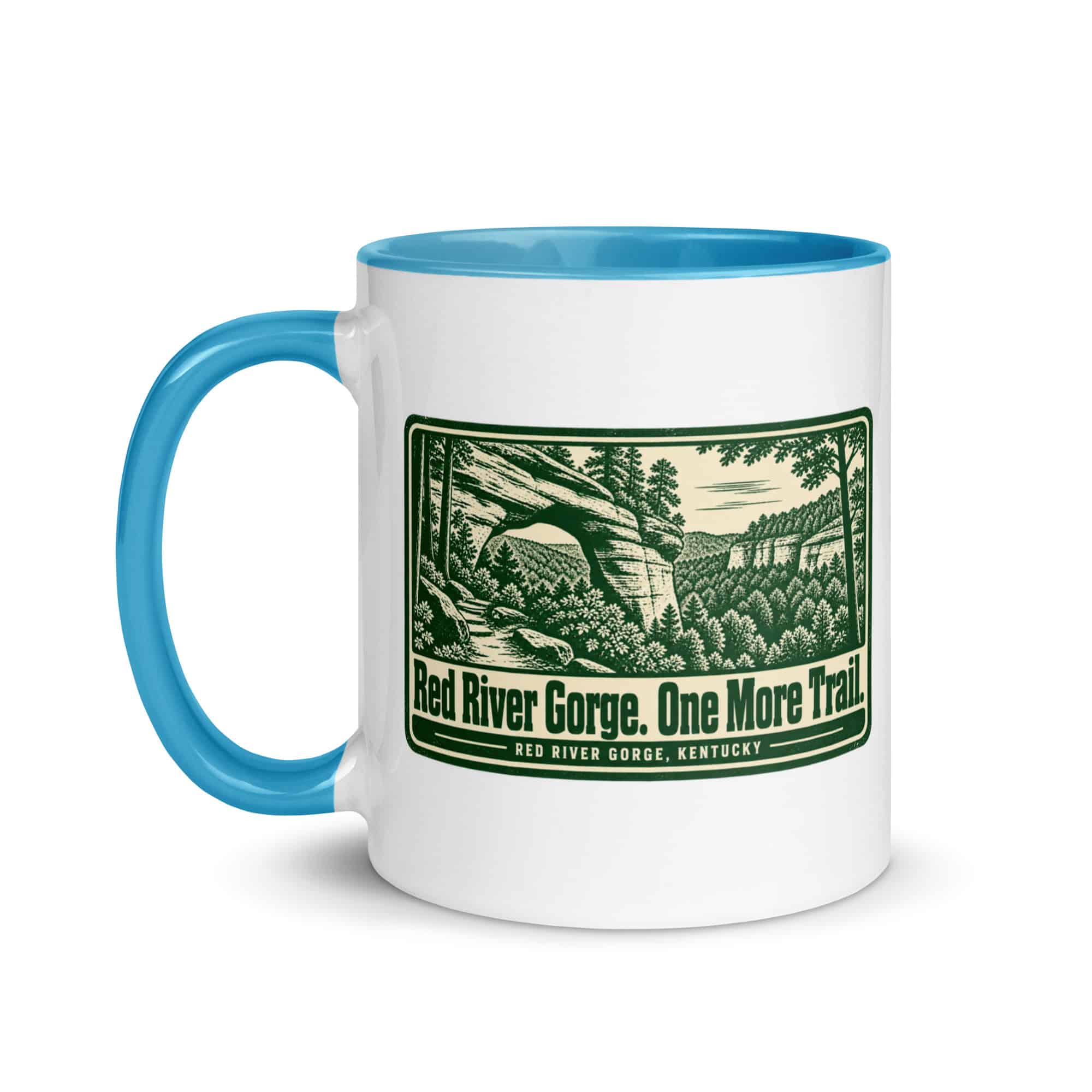 Red River Gorge Color Inside Coffee Mug: Red River Gorge. One More Trail, Forest Ink Stamp