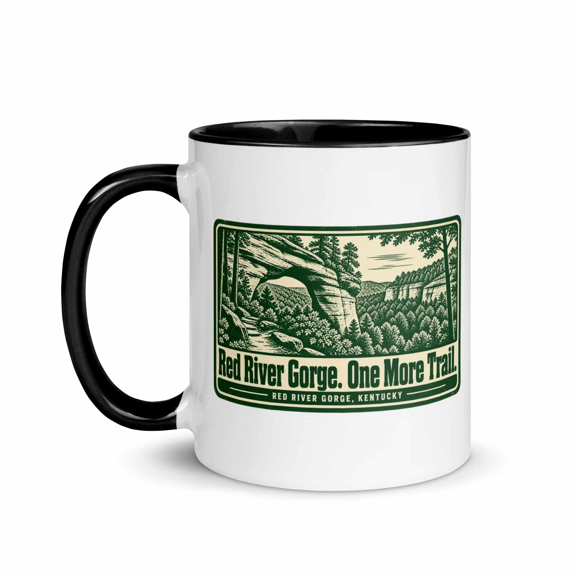 Red River Gorge Color Inside Coffee Mug: Red River Gorge. One More Trail, Forest Ink Stamp