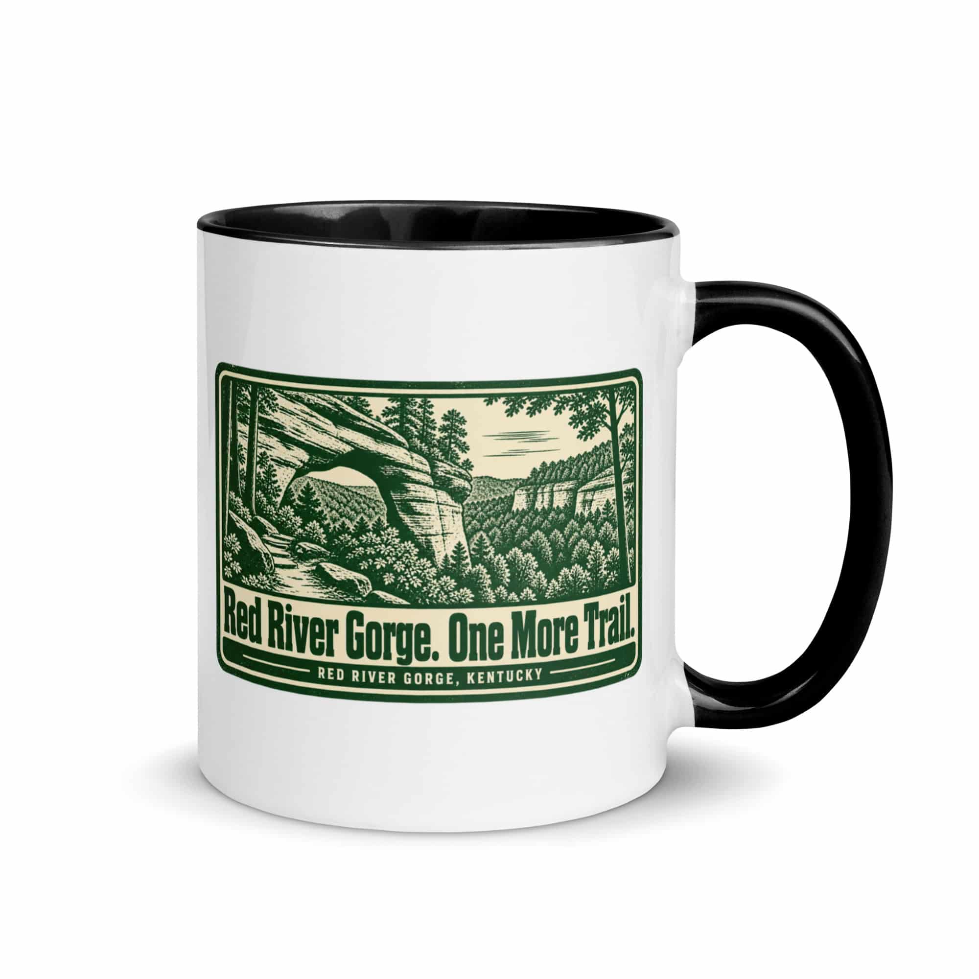 Red River Gorge Color Inside Coffee Mug: Red River Gorge. One More Trail, Forest Ink Stamp