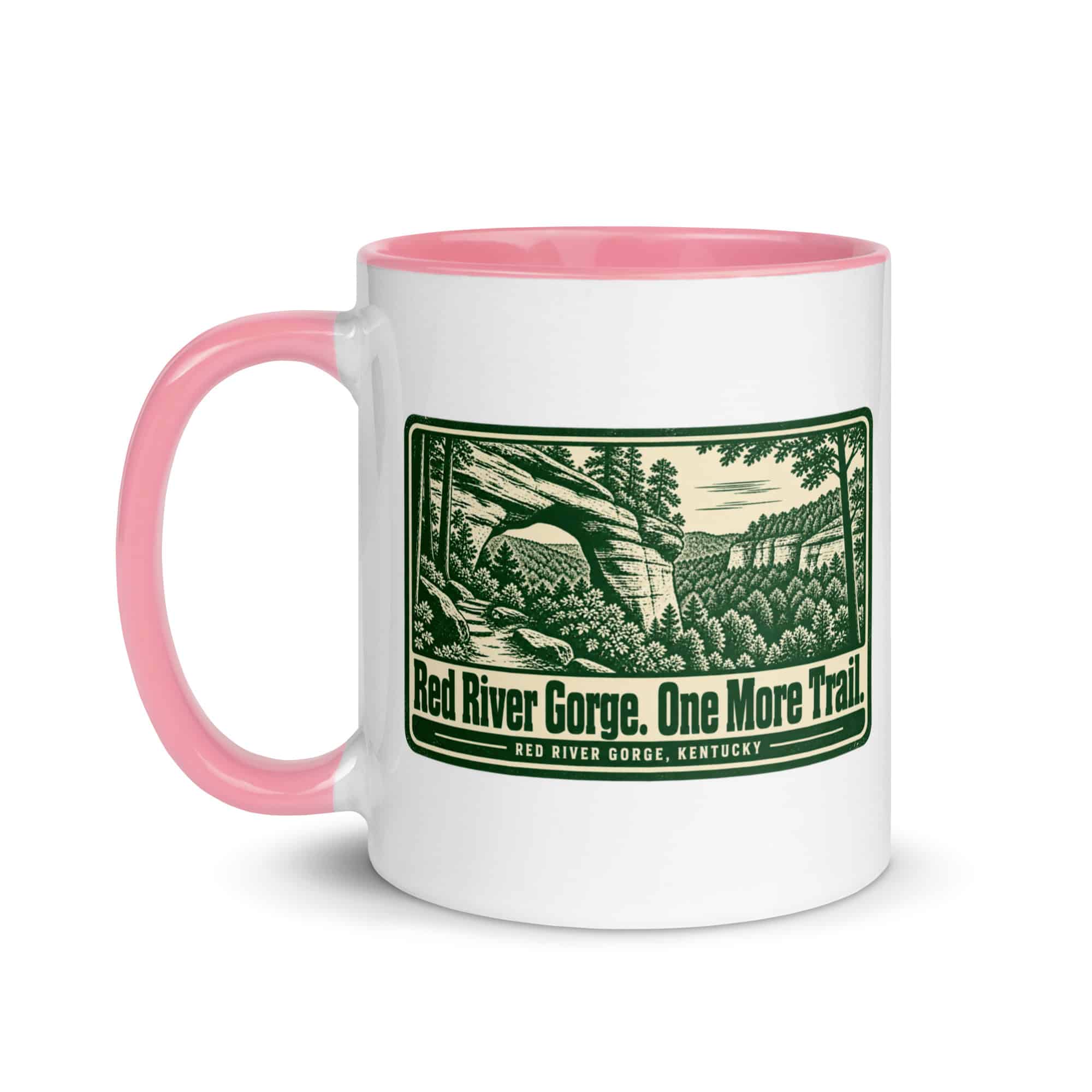 Red River Gorge Color Inside Coffee Mug: Red River Gorge. One More Trail, Forest Ink Stamp