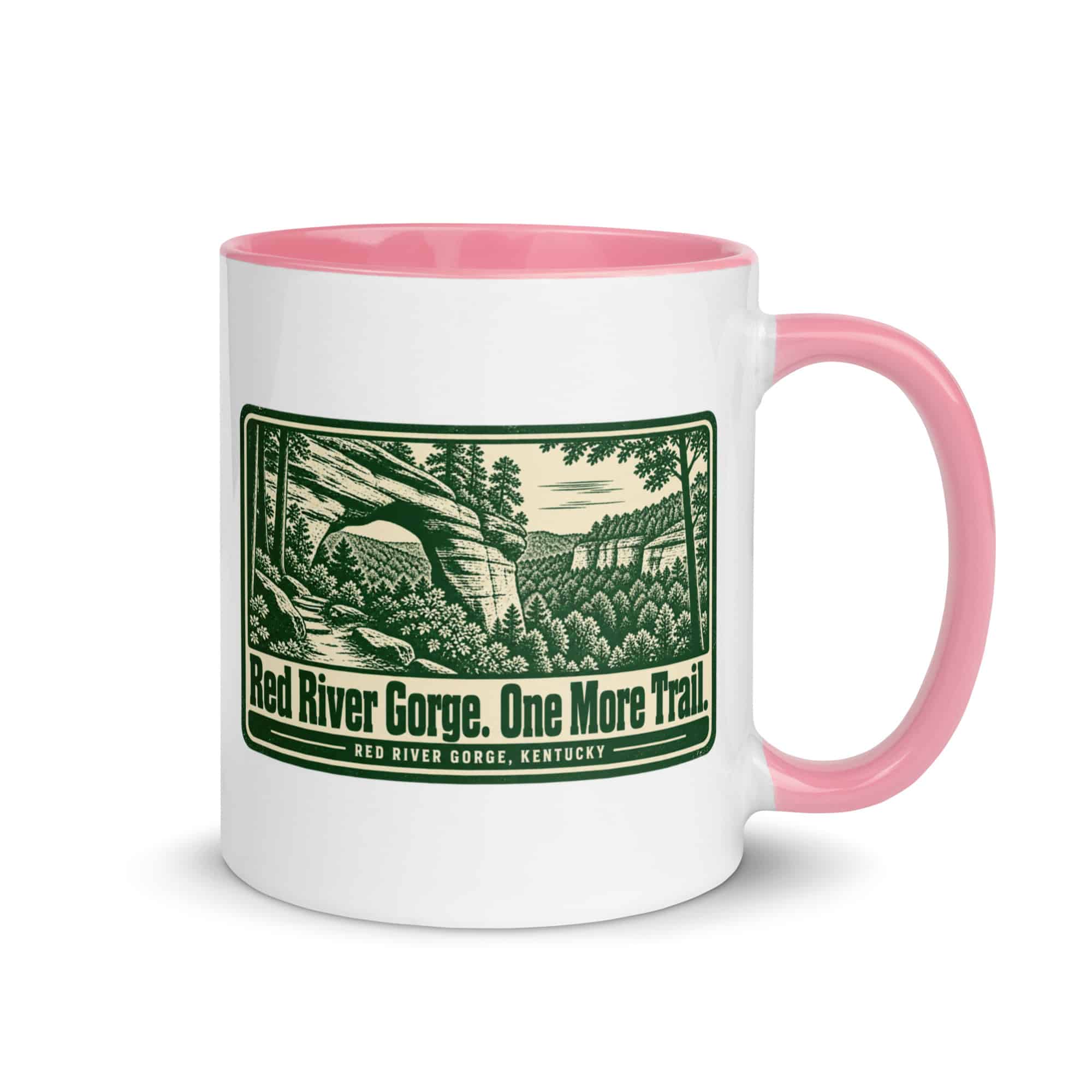 Red River Gorge Color Inside Coffee Mug: Red River Gorge. One More Trail, Forest Ink Stamp