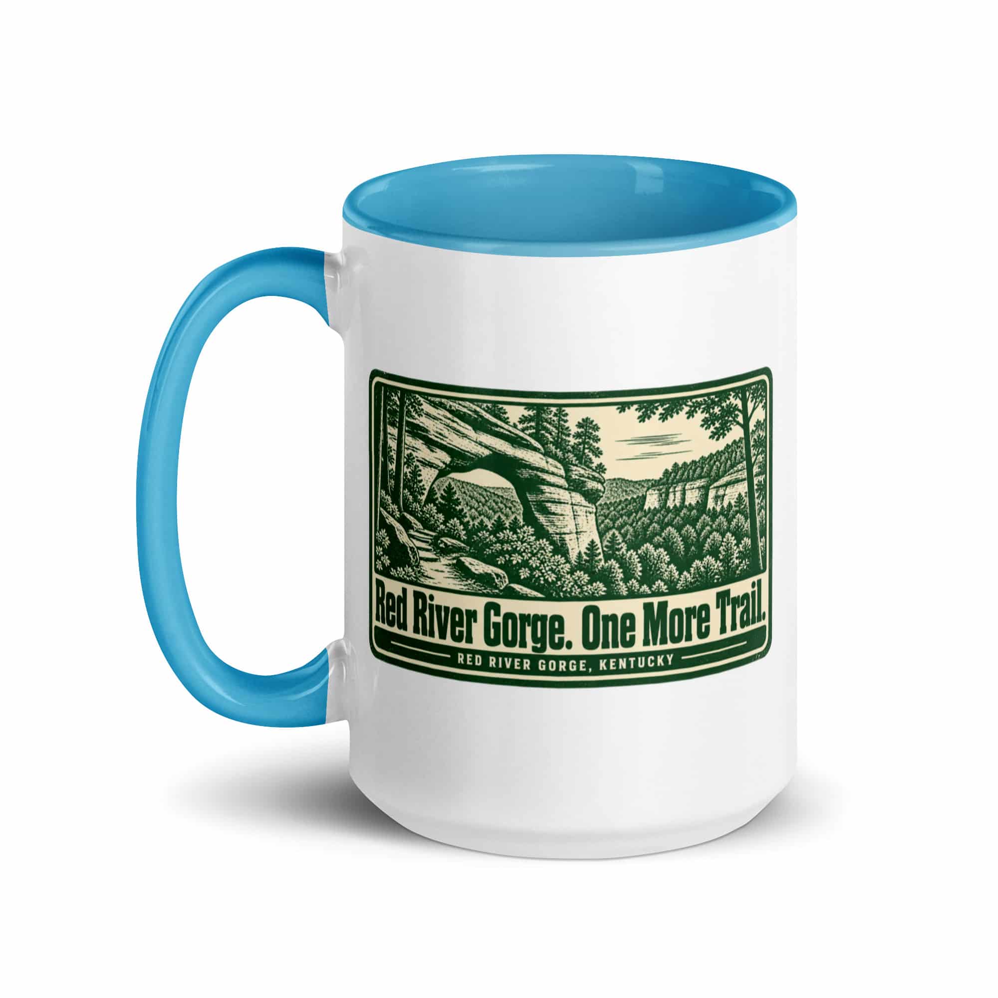 Red River Gorge Color Inside Coffee Mug: Red River Gorge. One More Trail, Forest Ink Stamp