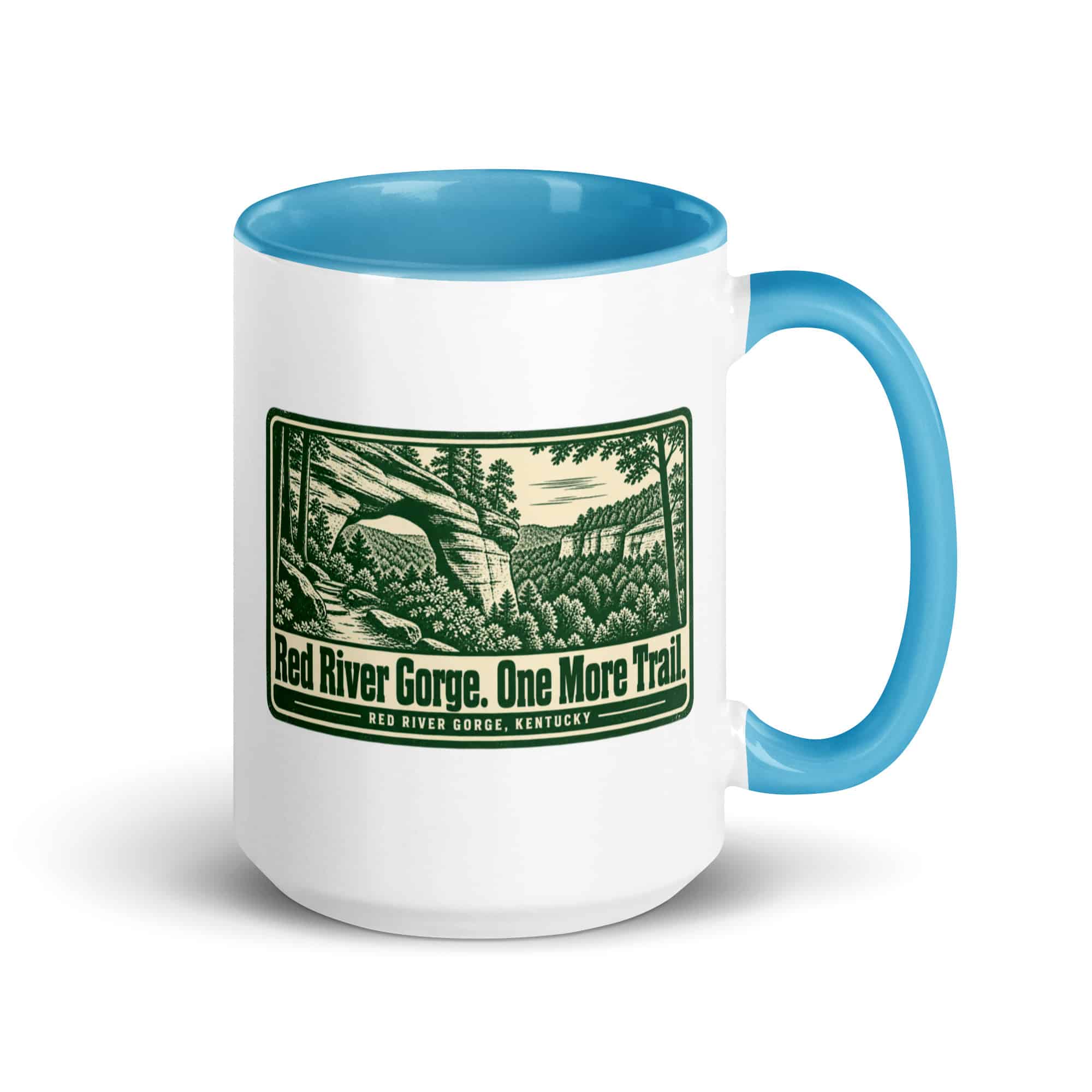 Red River Gorge Color Inside Coffee Mug: Red River Gorge. One More Trail, Forest Ink Stamp