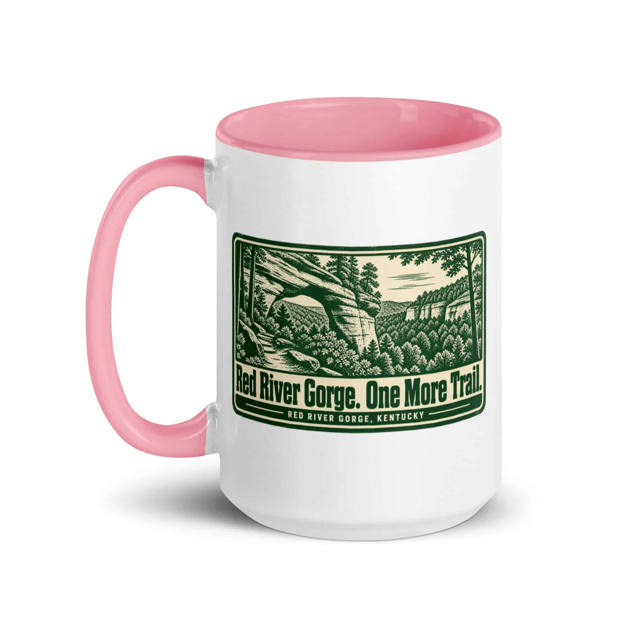Red River Gorge Color Inside Coffee Mug: Red River Gorge. One More Trail, Forest Ink Stamp