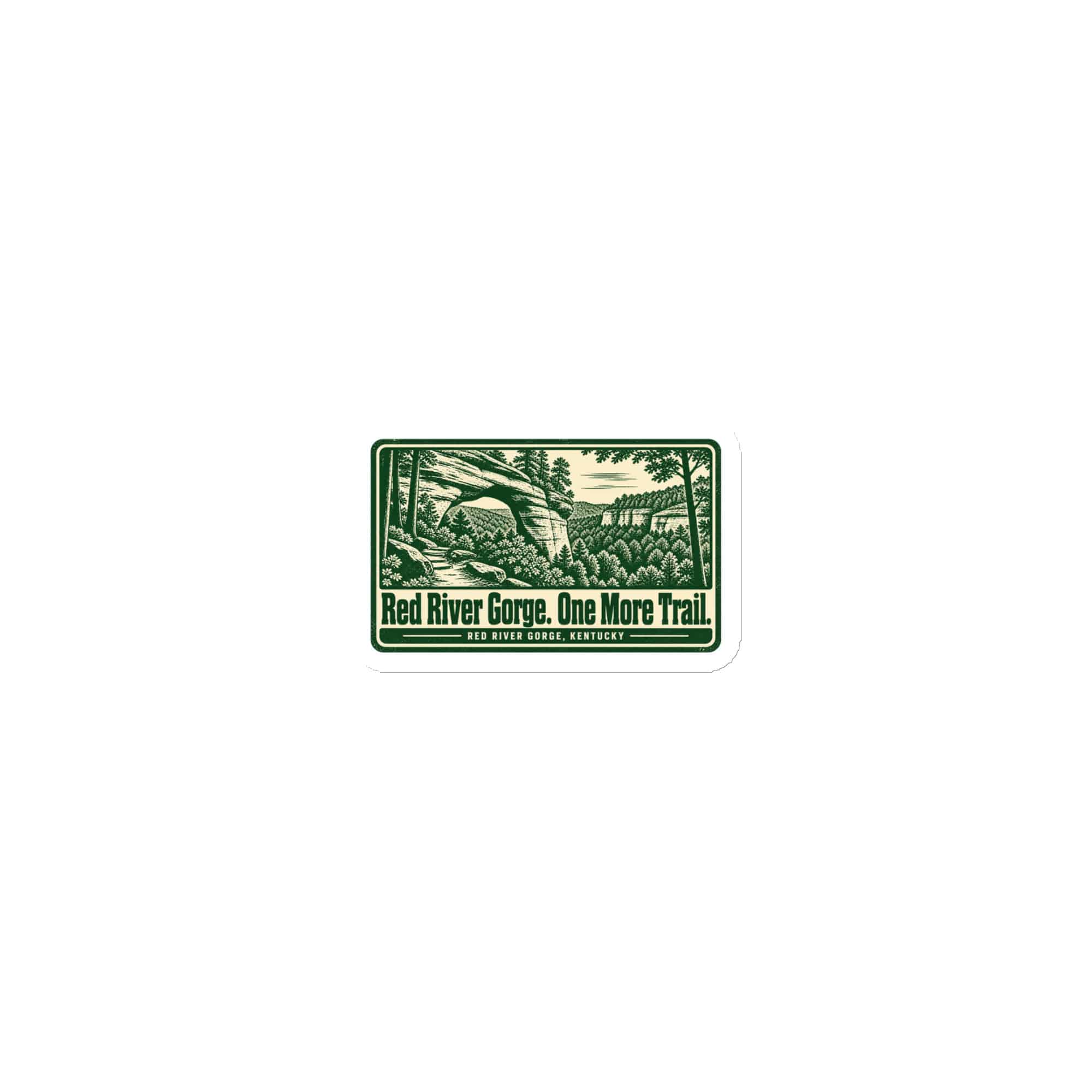 Red River Gorge Die-Cut Magnet: Red River Gorge. One More Trail, Forest Ink Stamp