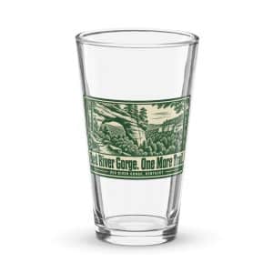 Red River Gorge Pint Glass: Red River Gorge. One More Trail, Forest Ink Stamp - 16 oz - Main