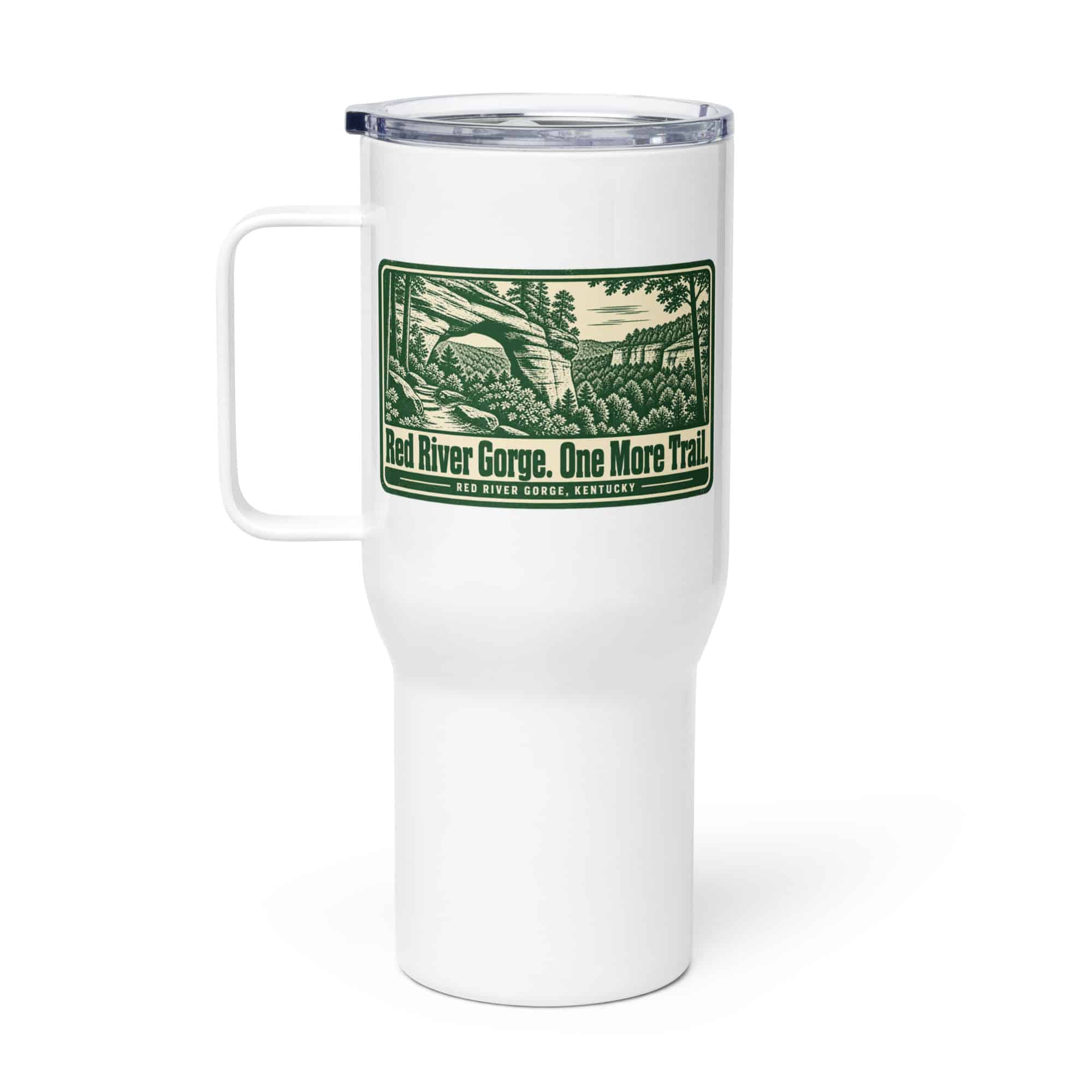 Red River Gorge Travel Mug: Red River Gorge. One More Trail, Forest Ink Stamp