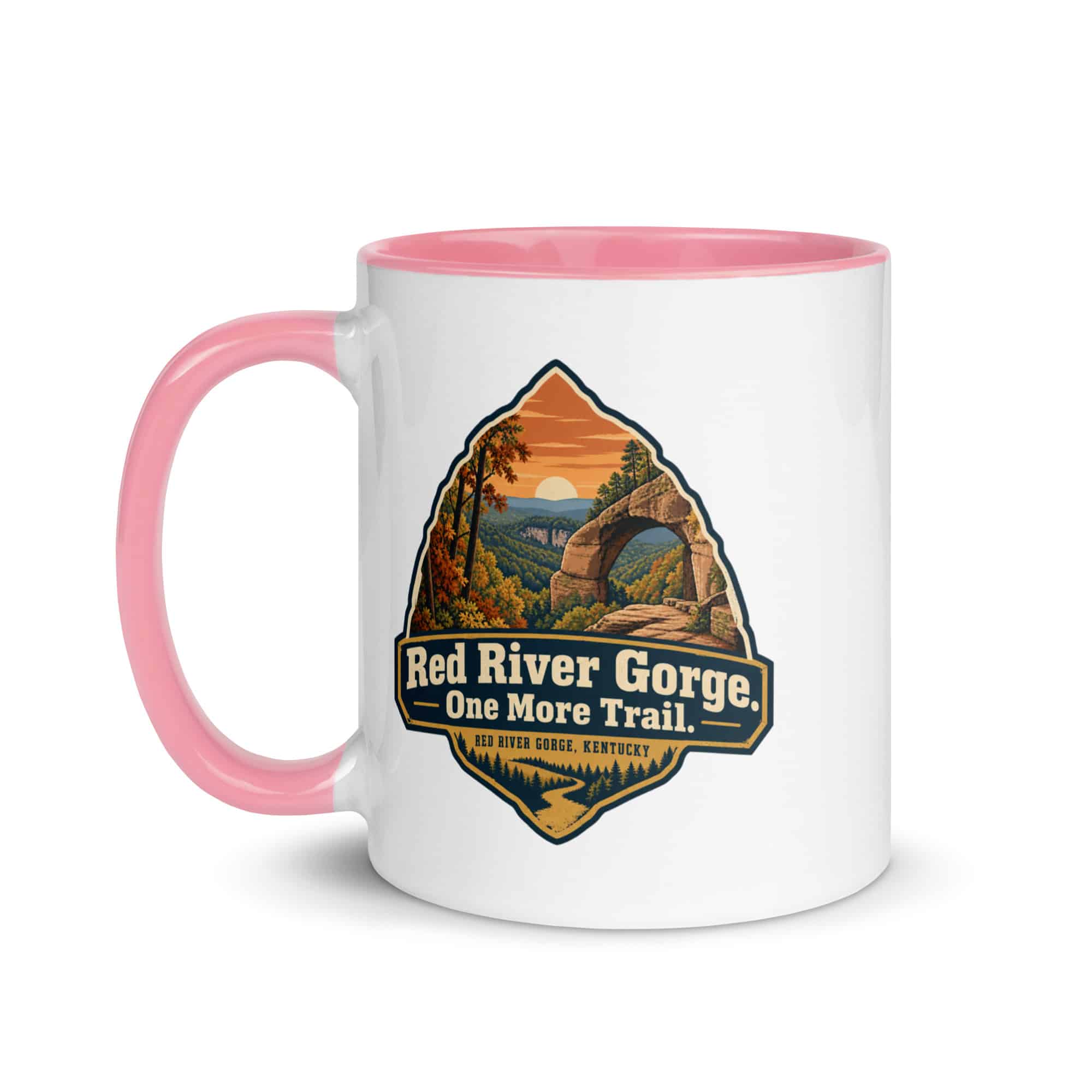 Red River Gorge Color Inside Coffee Mug: Red River Gorge. One More Trail, Scenic Shield Badge